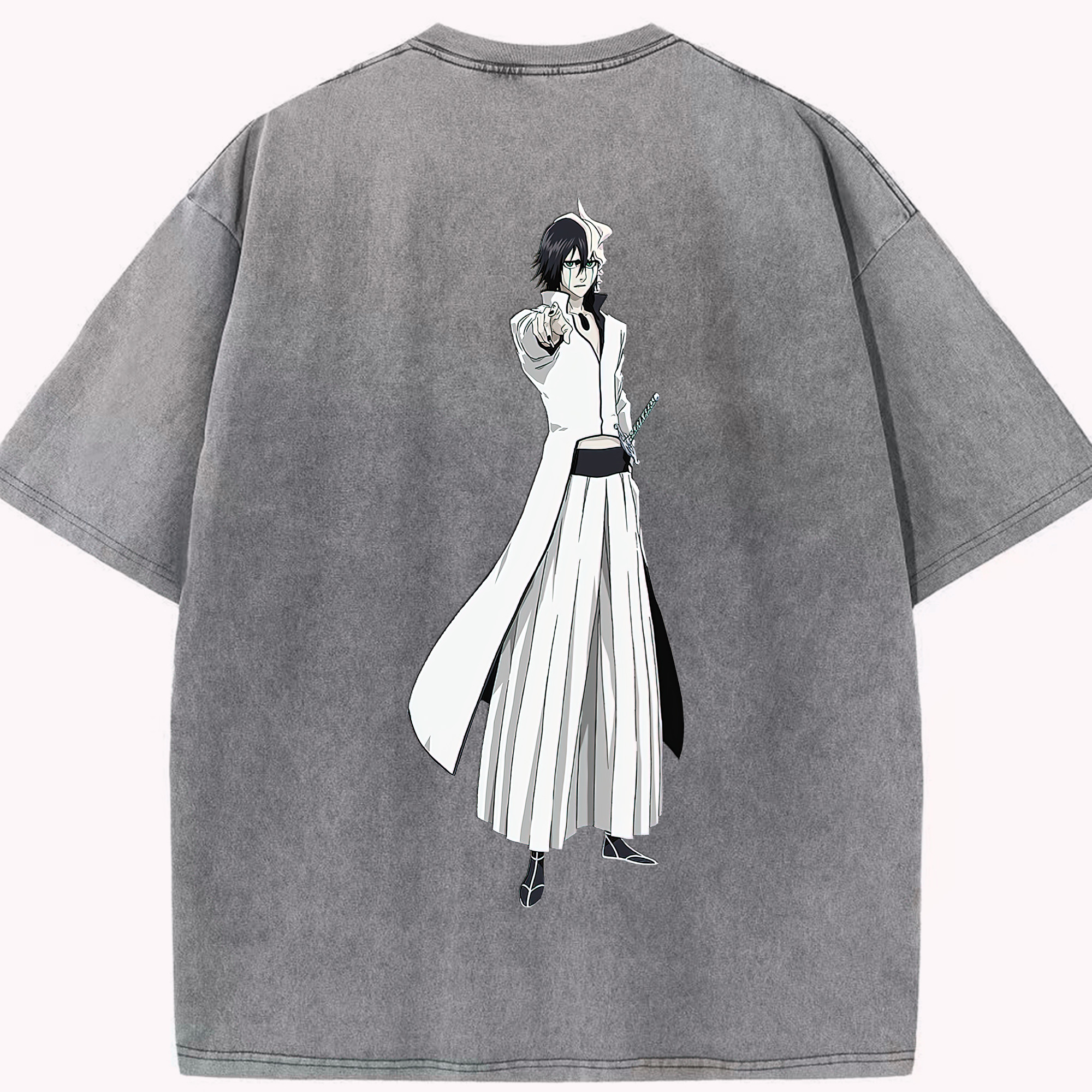 （画像用） ブリーチ ウルキオラ·シファー BLEACH Ulquiorra cifer 綿100% ヴィンテージ風 半袖Tシャツ（背面プリント）