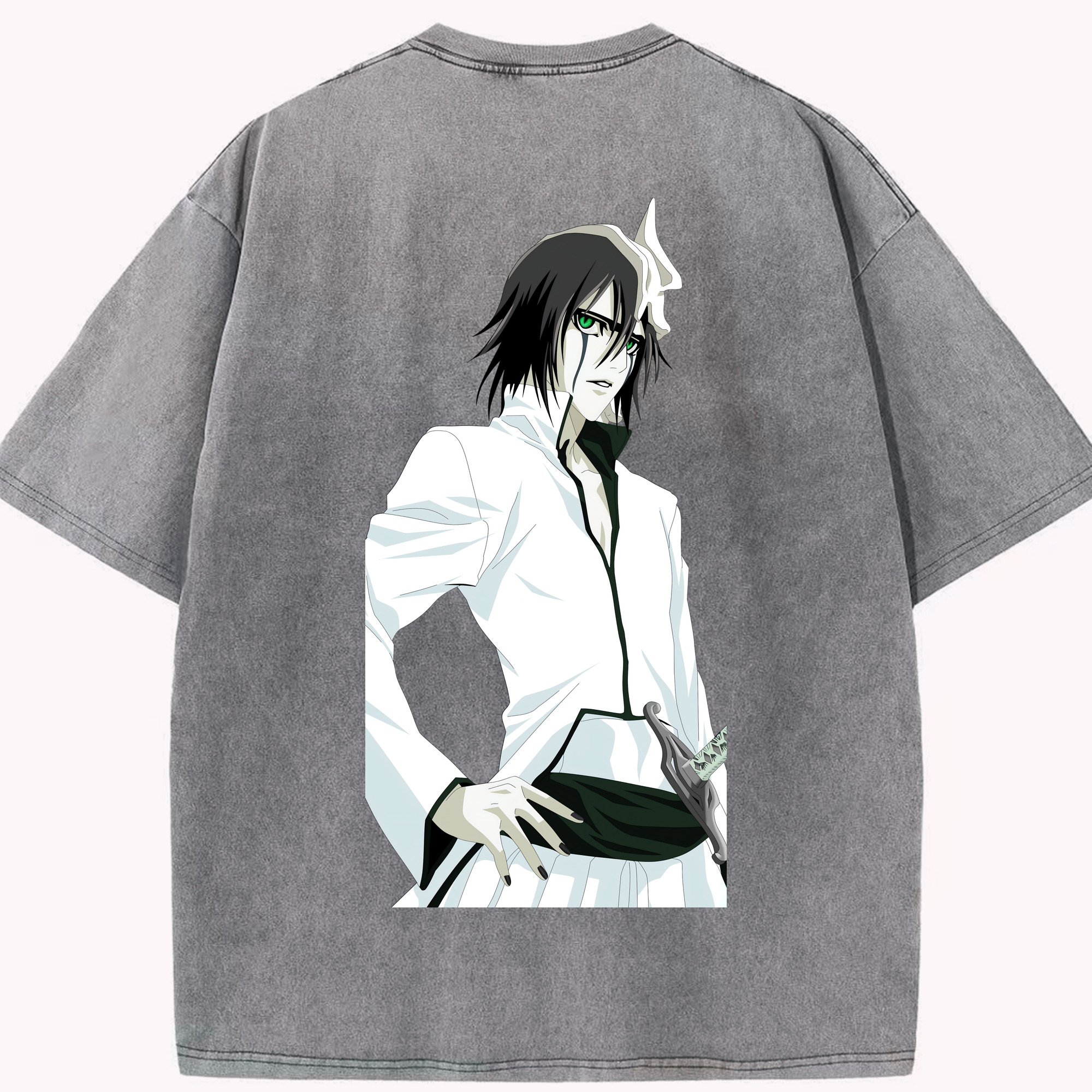 （画像用） ブリーチ ウルキオラ·シファー BLEACH Ulquiorra cifer 綿100% ヴィンテージ風 半袖Tシャツ（背面プリント）