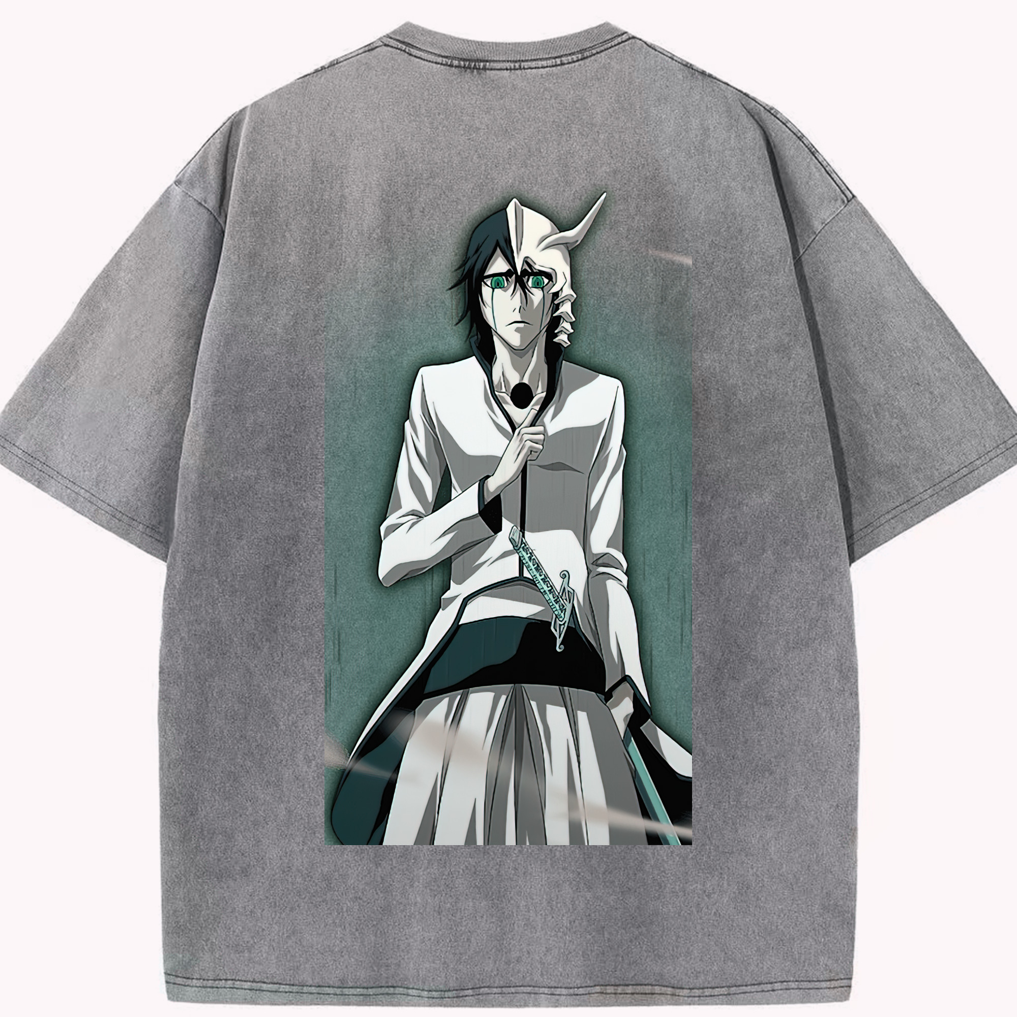 （画像用） ブリーチ ウルキオラ·シファー BLEACH Ulquiorra cifer 綿100% ヴィンテージ風 半袖Tシャツ（背面プリント）
