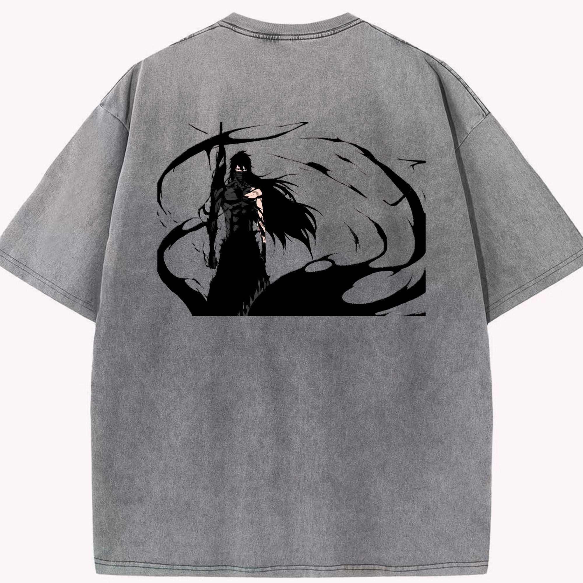 （画像用） ブリーチ 黒崎一護（くろさき いちご）BLEACH Kurosaki Ichigo 綿100% ヴィンテージ風 半袖Tシャツ（背面プリント）