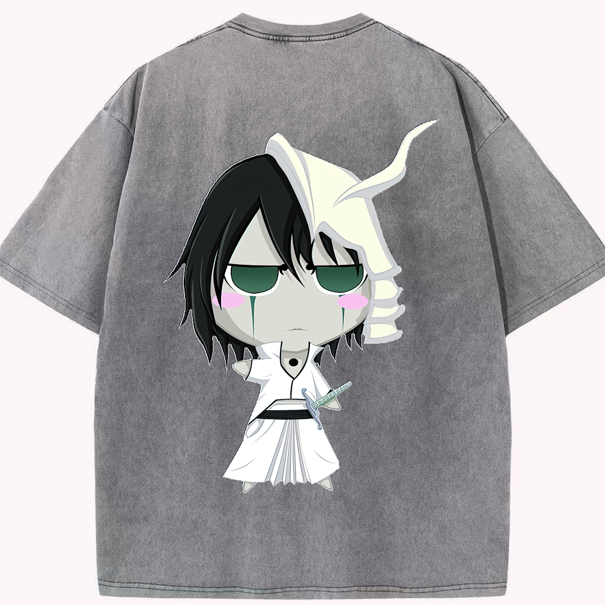 （画像用） ブリーチ ウルキオラ·シファー BLEACH Ulquiorra cifer 綿100% ヴィンテージ風 半袖Tシャツ（背面プリント）