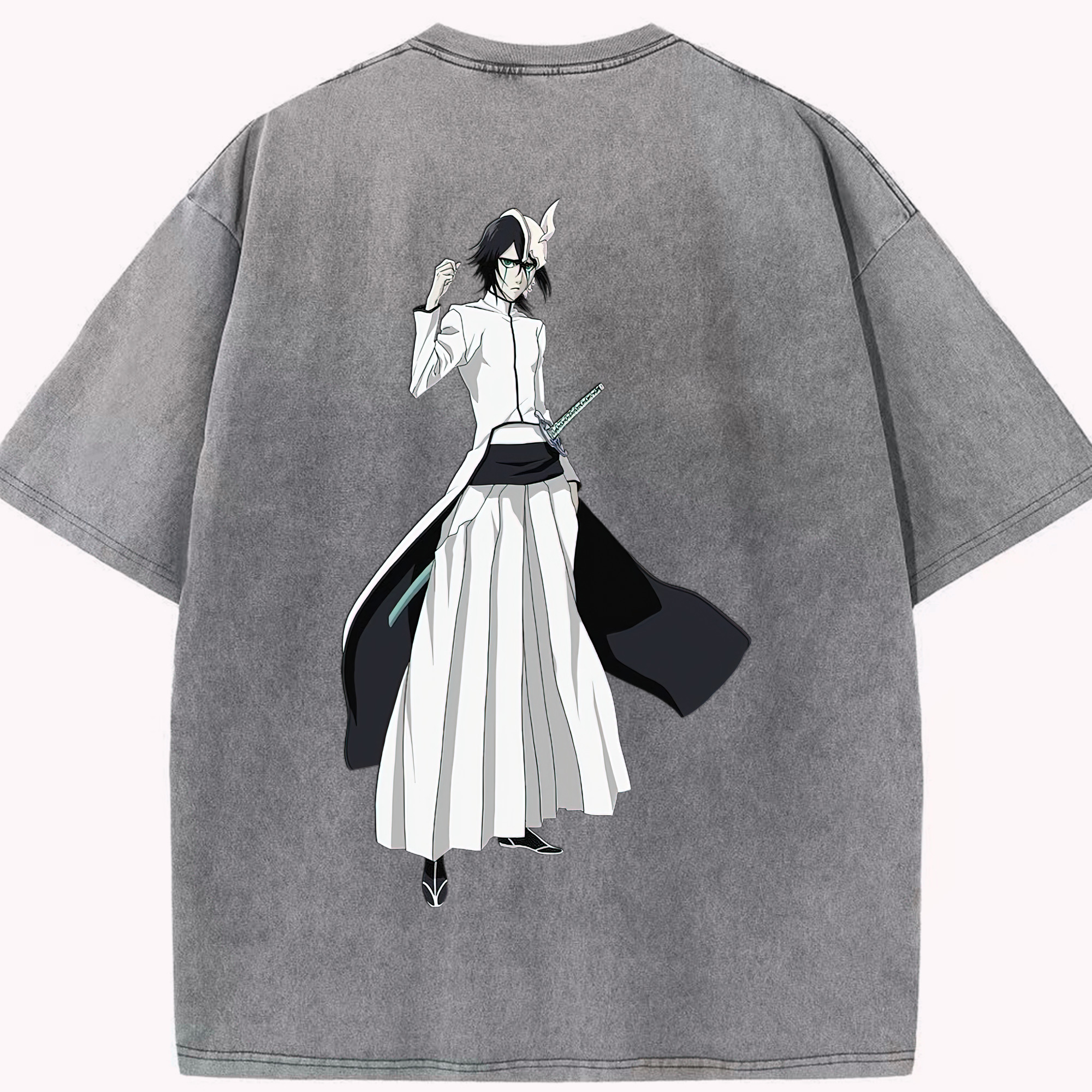（画像用） ブリーチ ウルキオラ·シファー BLEACH Ulquiorra cifer 綿100% ヴィンテージ風 半袖Tシャツ（背面プリント）