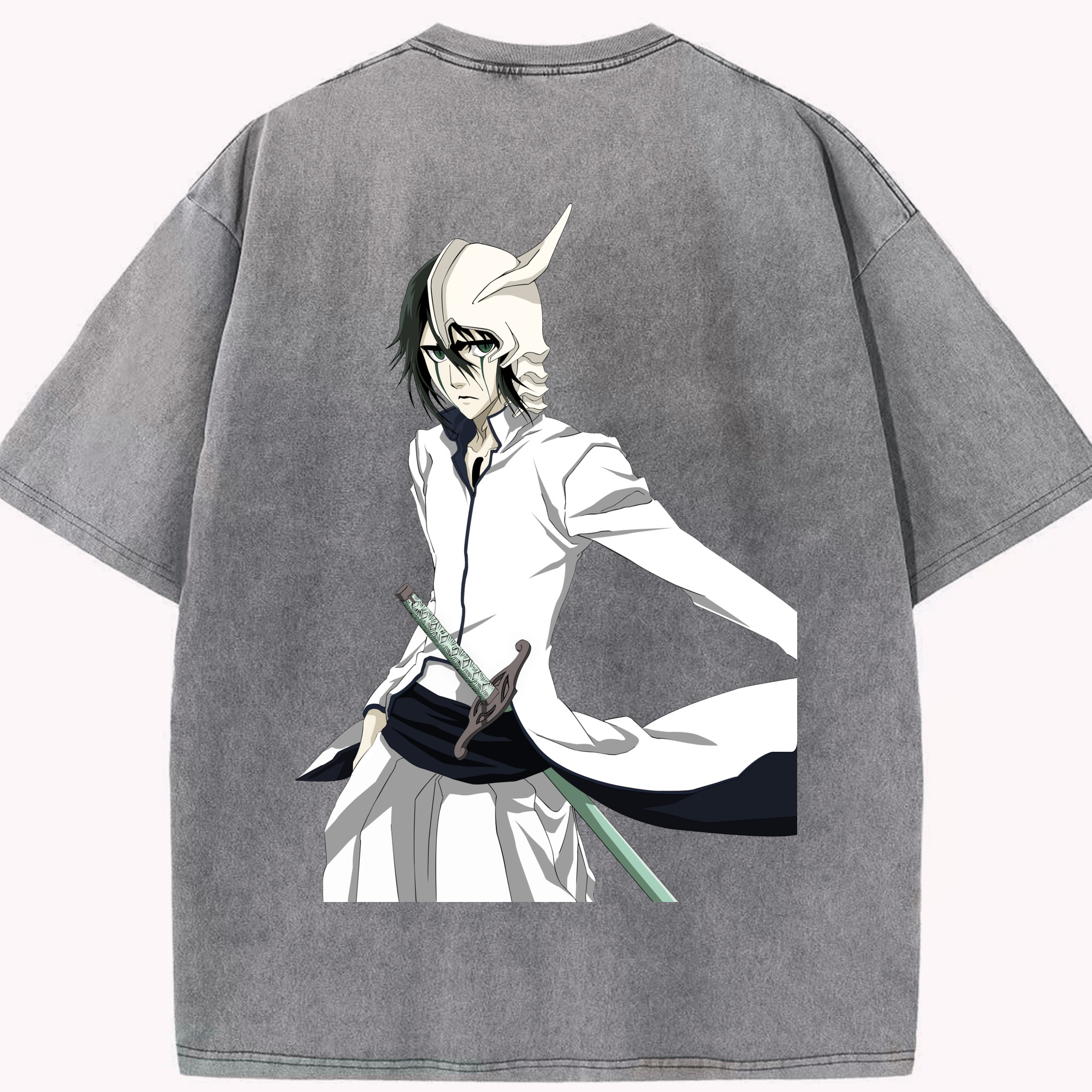 （画像用） ブリーチ ウルキオラ·シファー BLEACH Ulquiorra cifer 綿100% ヴィンテージ風 半袖Tシャツ（背面プリント）
