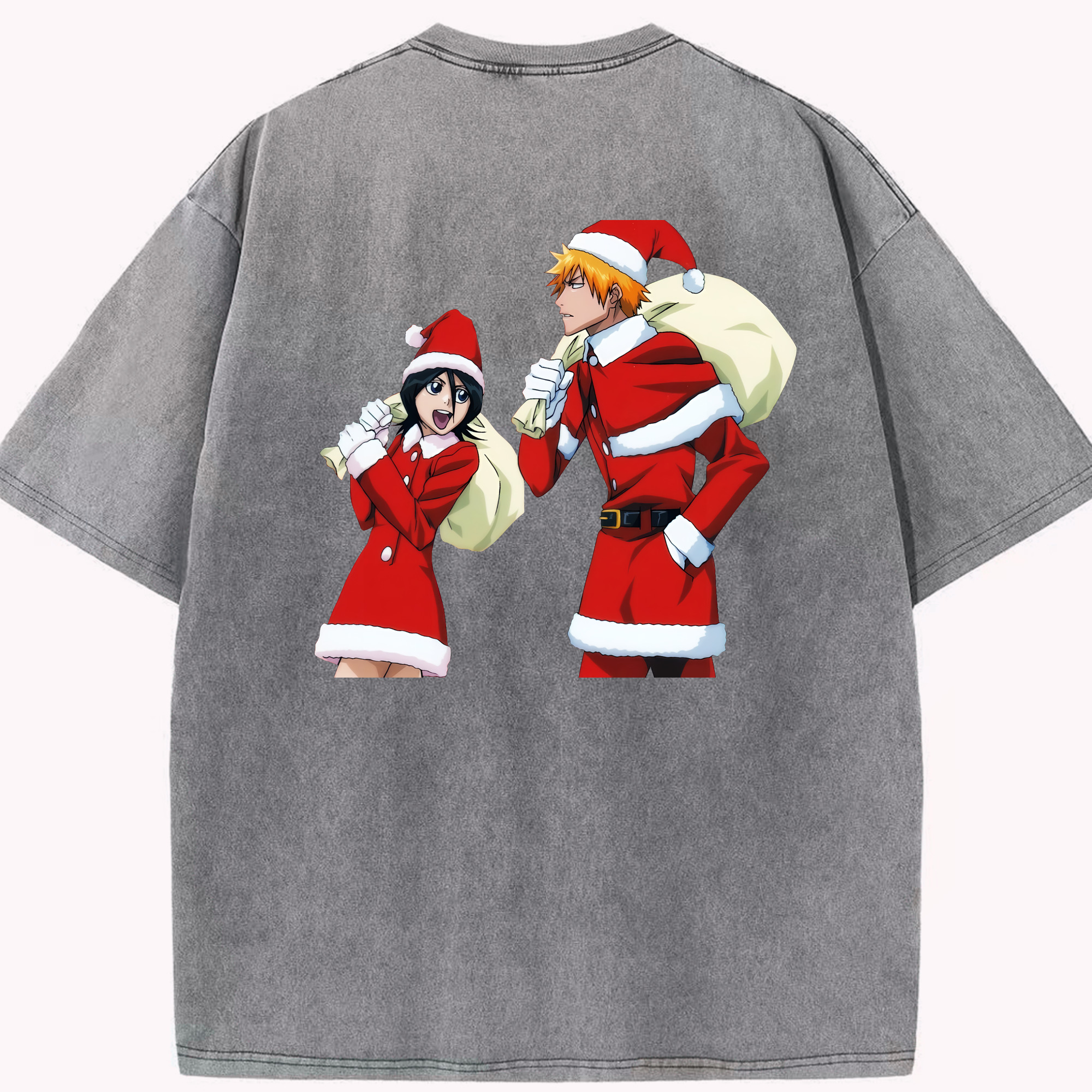 （画像用） ブリーチ 朽木ルキア BLEACH Kuchiki Rukia 綿100% ヴィンテージ風 半袖Tシャツ（背面プリント）