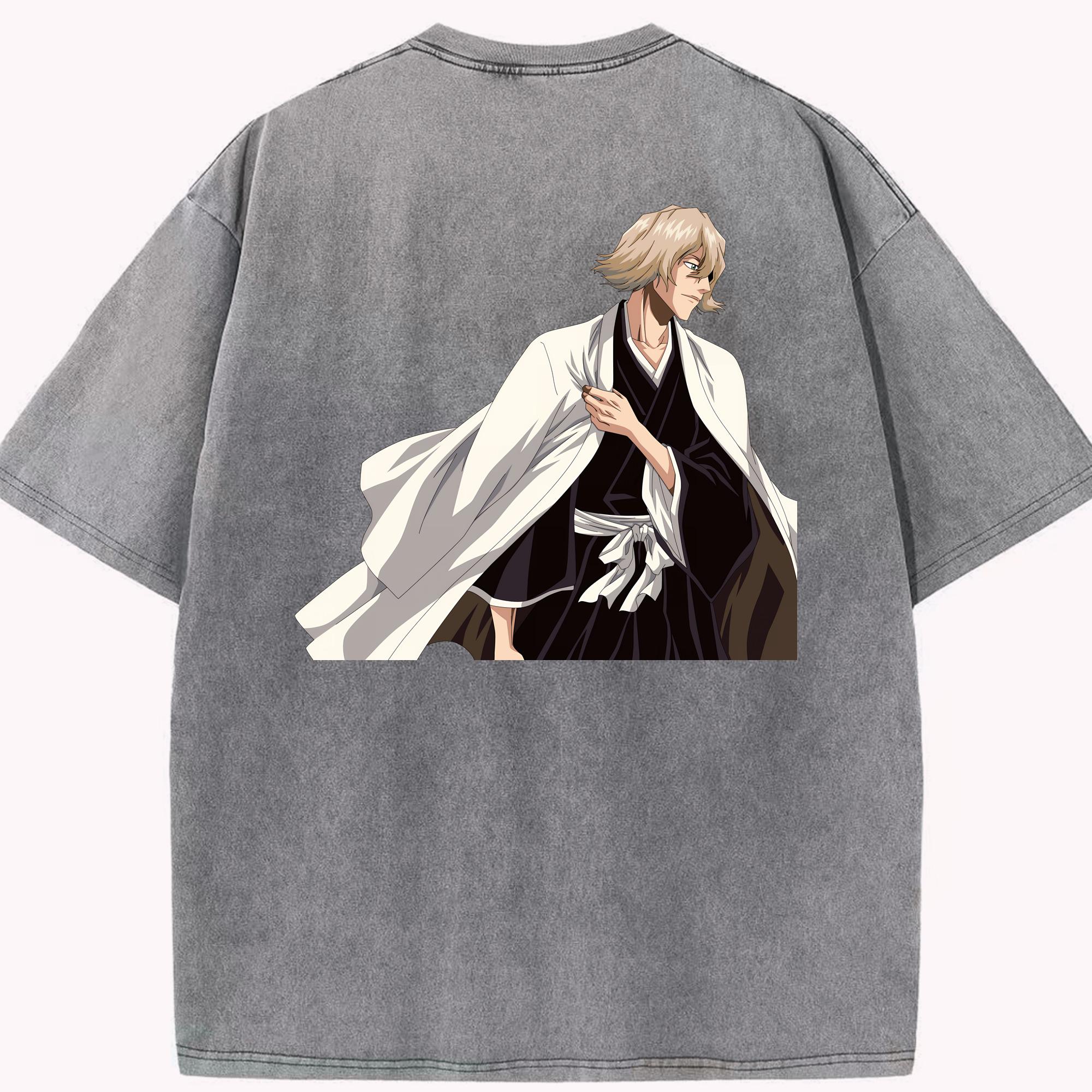 （画像用） "ブリーチ 浦原 喜助（うらはら きすけ） BLEACH Urahara Kisuke " 綿100% ヴィンテージ風 半袖Tシャツ（背面プリント）
