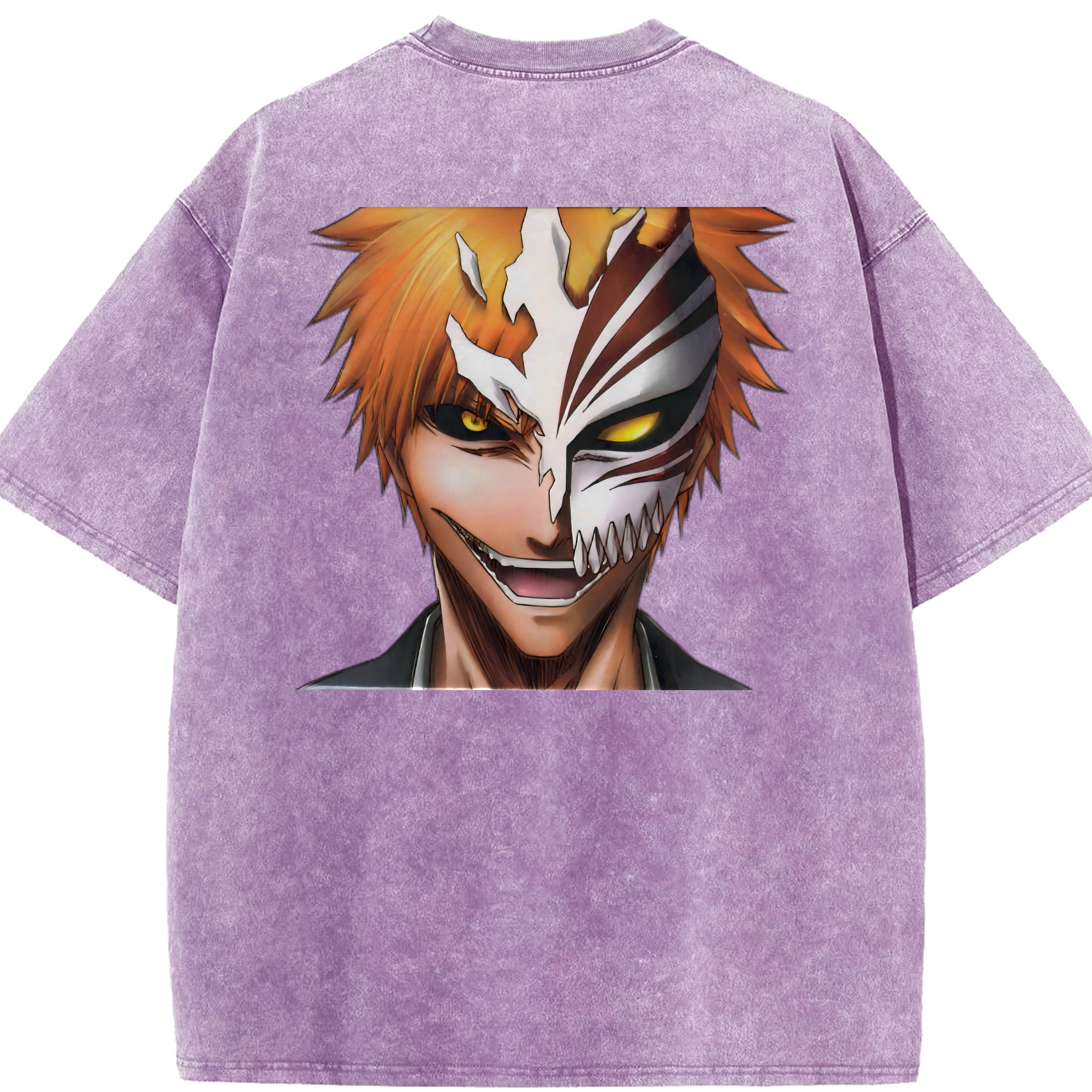 （画像用） ブリーチ 黒崎一護（くろさき いちご）BLEACH Kurosaki Ichigo 綿100% ヴィンテージ風 半袖Tシャツ（背面プリント）