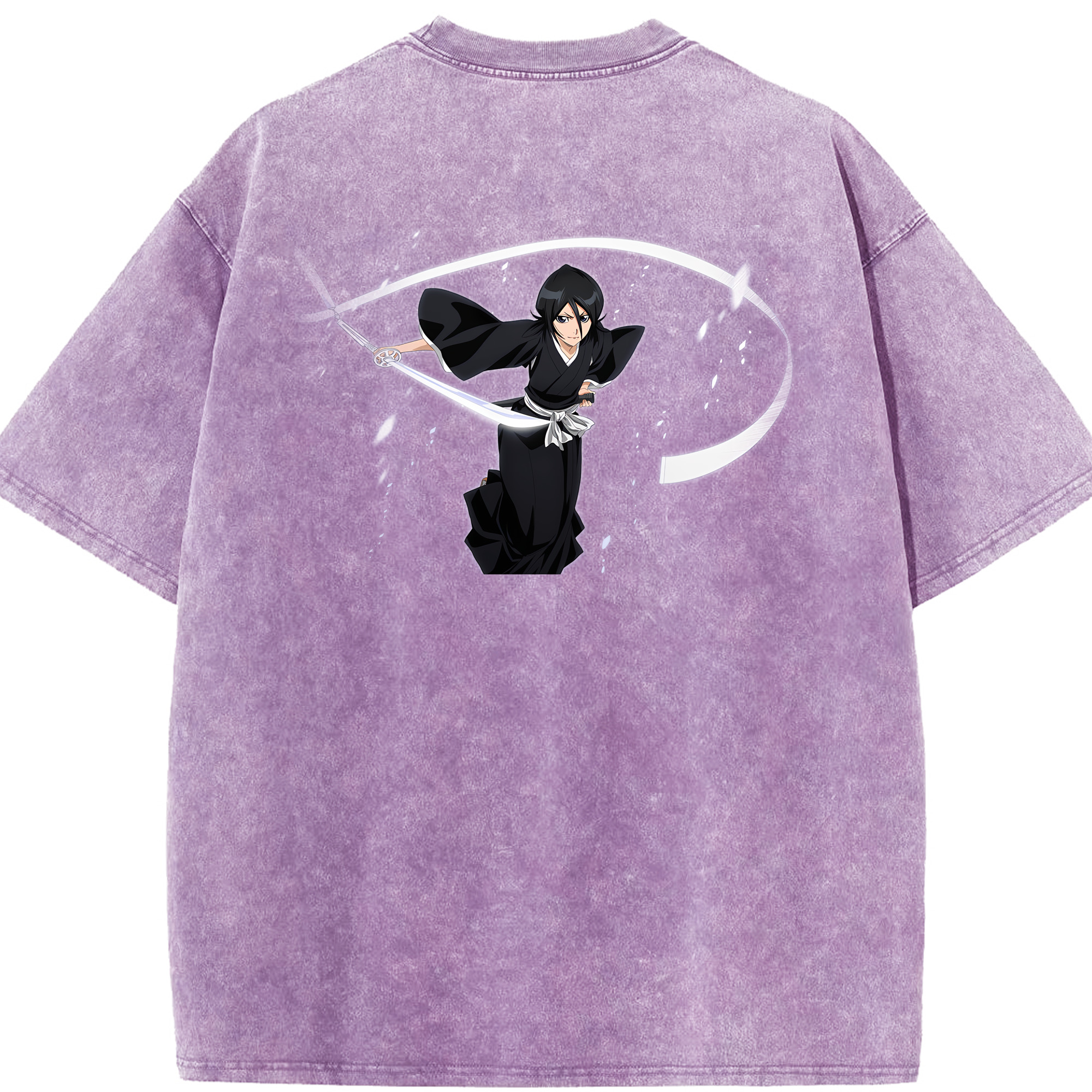 （画像用） ブリーチ 朽木ルキア BLEACH Kuchiki Rukia 綿100% ヴィンテージ風 半袖Tシャツ（背面プリント）