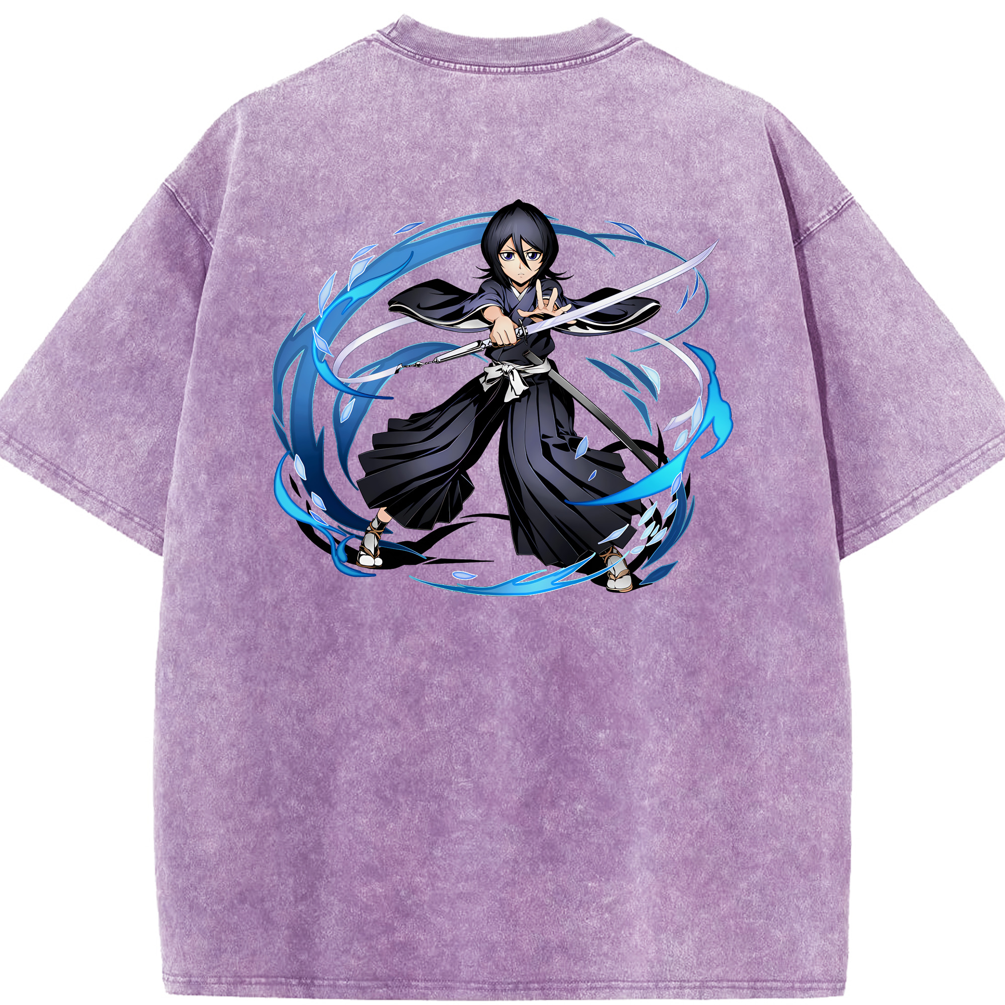 （画像用） ブリーチ 朽木ルキア BLEACH Kuchiki Rukia 綿100% ヴィンテージ風 半袖Tシャツ（背面プリント）