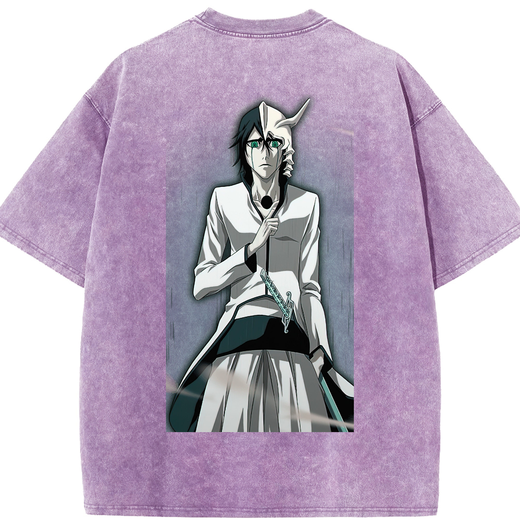 （画像用） ブリーチ ウルキオラ·シファー BLEACH Ulquiorra cifer 綿100% ヴィンテージ風 半袖Tシャツ（背面プリント）