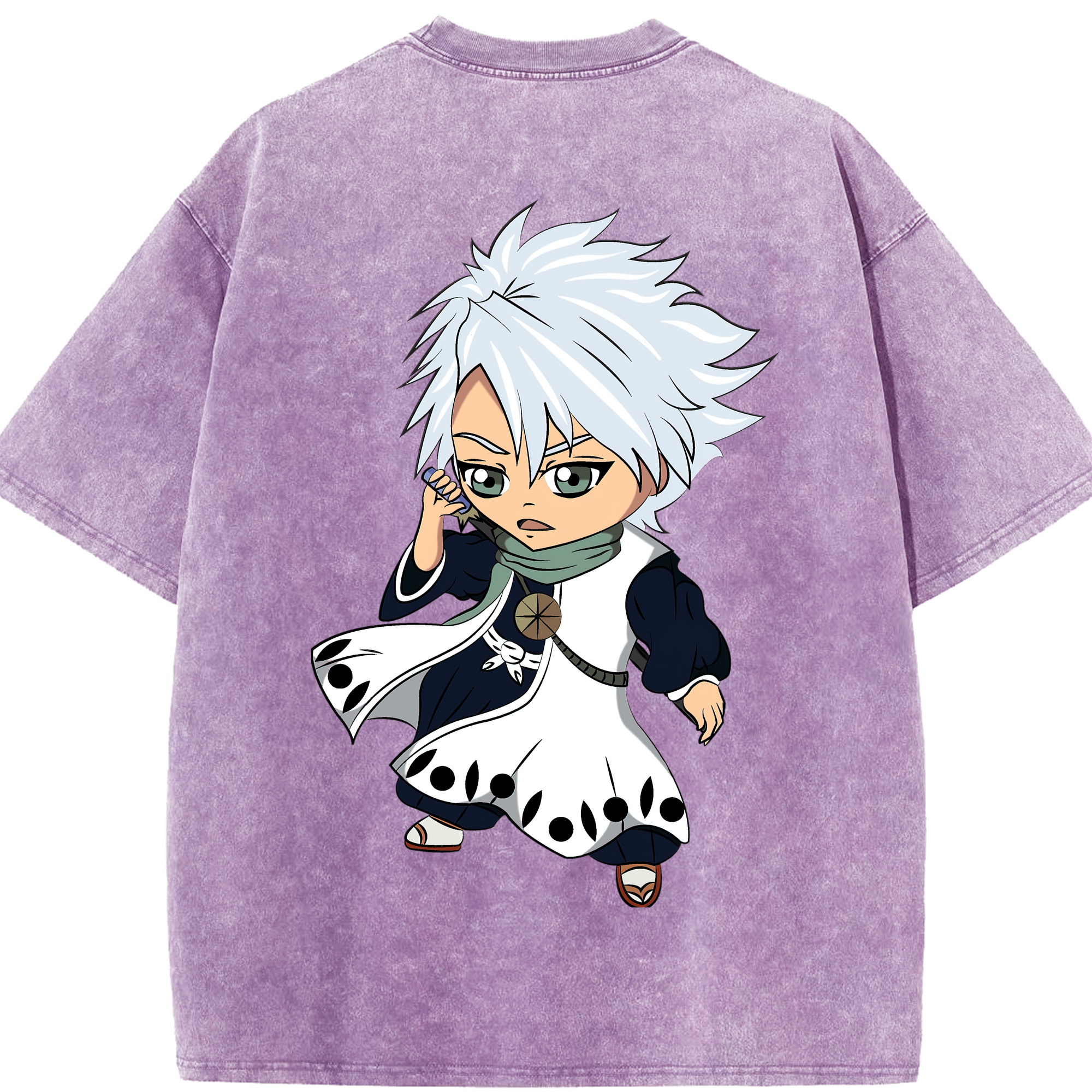 （画像用） ブリーチ 日番谷冬獅郎（ひつがや とうしろう） BLEACH Hitsugaya Toushirou 綿100% ヴィンテージ風 半袖Tシャツ（背面プリント）