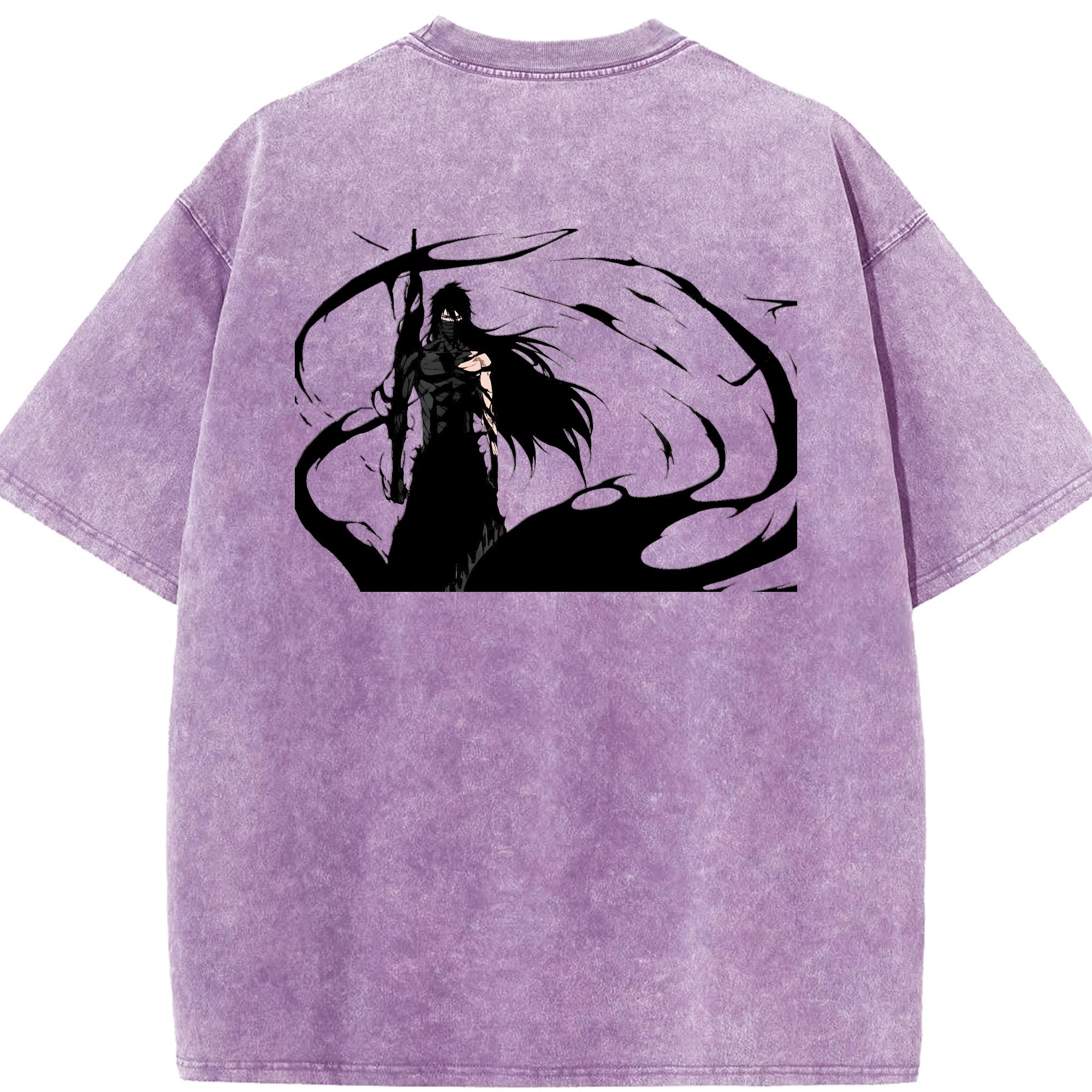 （画像用） ブリーチ 黒崎一護（くろさき いちご）BLEACH Kurosaki Ichigo 綿100% ヴィンテージ風 半袖Tシャツ（背面プリント）