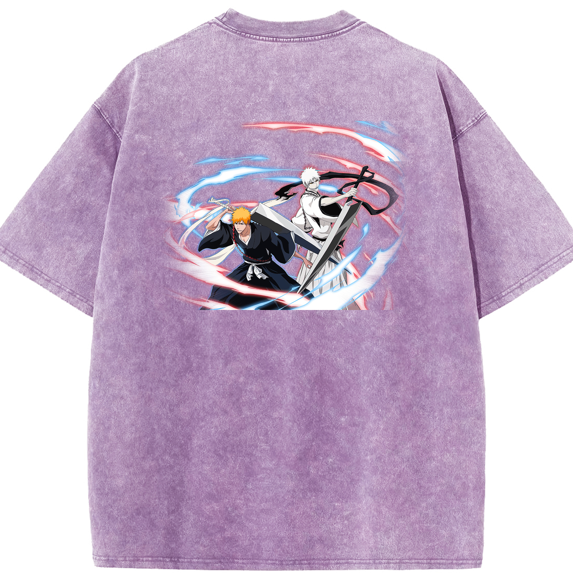（画像用） ブリーチ 黒崎一護（くろさき いちご）BLEACH Kurosaki Ichigo 綿100% ヴィンテージ風 半袖Tシャツ（背面プリント）