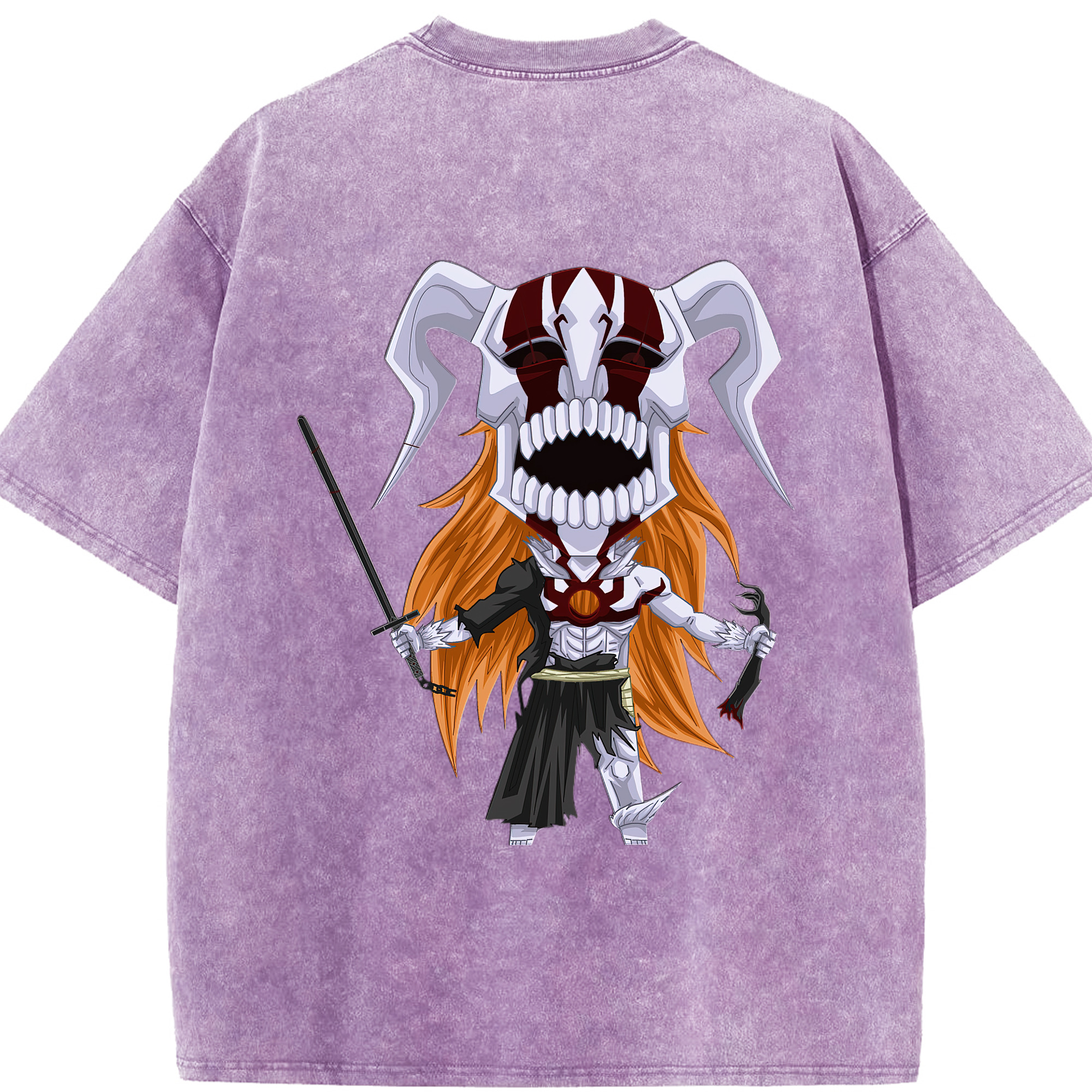 （画像用） ブリーチ 黒崎一護（くろさき いちご）BLEACH Kurosaki Ichigo 綿100% ヴィンテージ風 半袖Tシャツ（背面プリント）