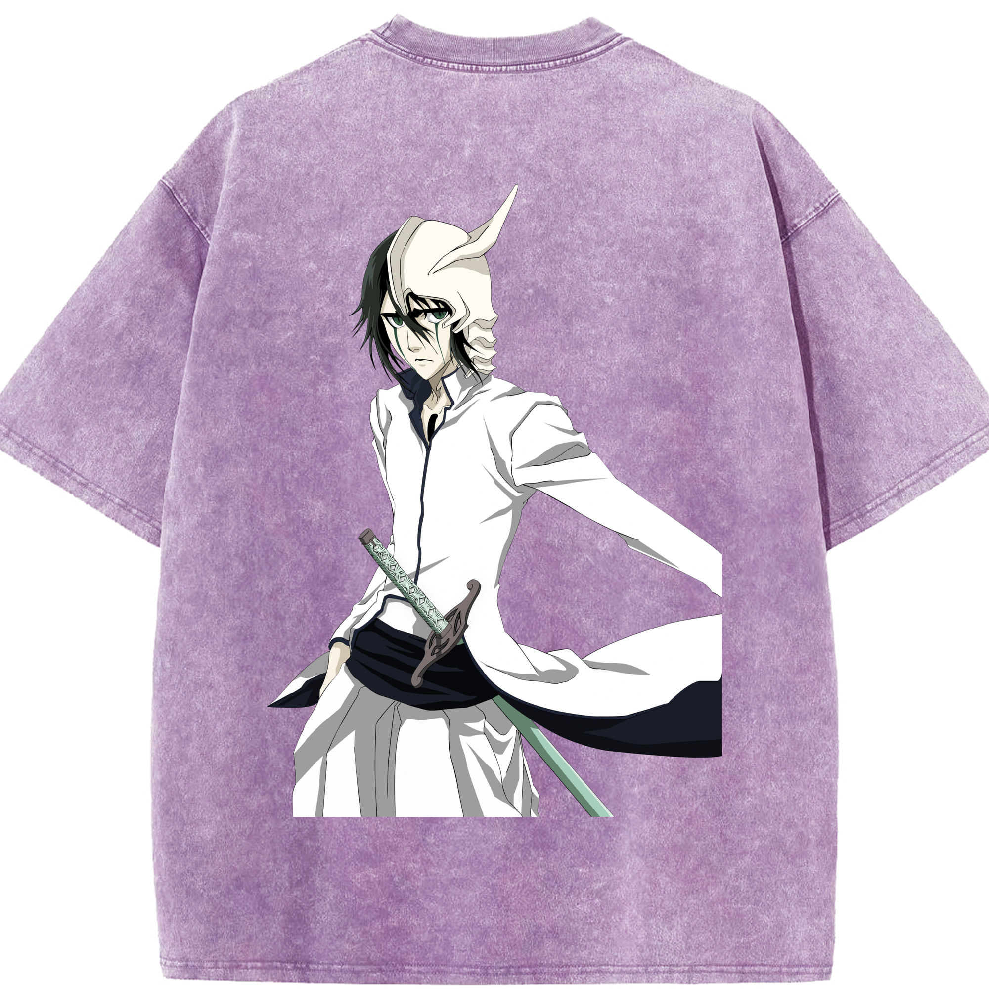 （画像用） ブリーチ ウルキオラ·シファー BLEACH Ulquiorra cifer 綿100% ヴィンテージ風 半袖Tシャツ（背面プリント）