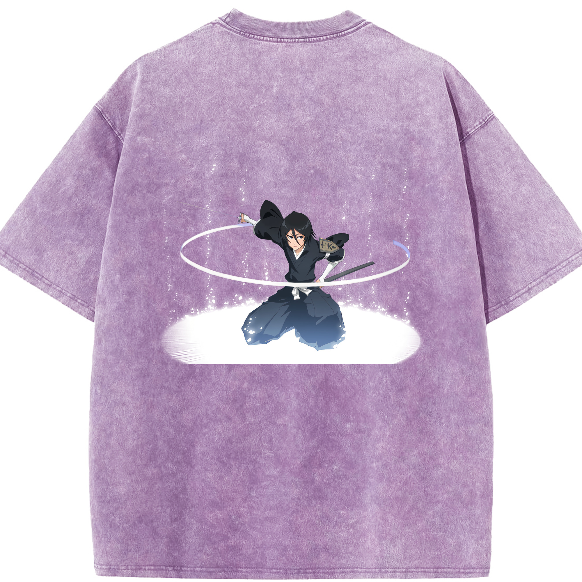 （画像用） ブリーチ 朽木ルキア BLEACH Kuchiki Rukia 綿100% ヴィンテージ風 半袖Tシャツ（背面プリント）