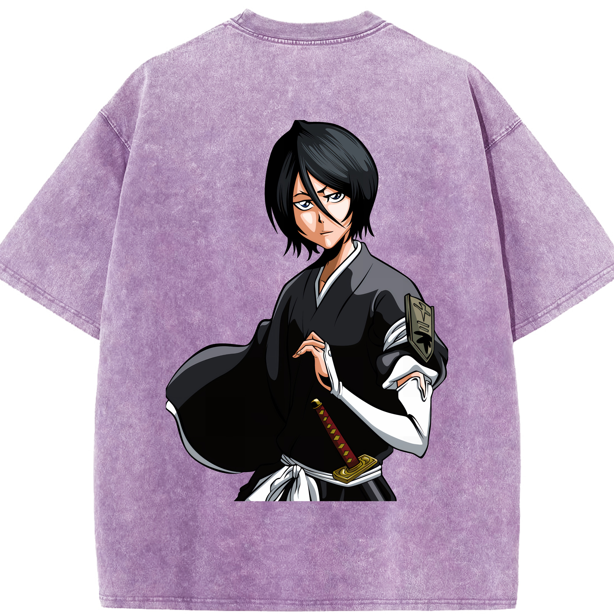 （画像用） ブリーチ 朽木ルキア BLEACH Kuchiki Rukia 綿100% ヴィンテージ風 半袖Tシャツ（背面プリント）