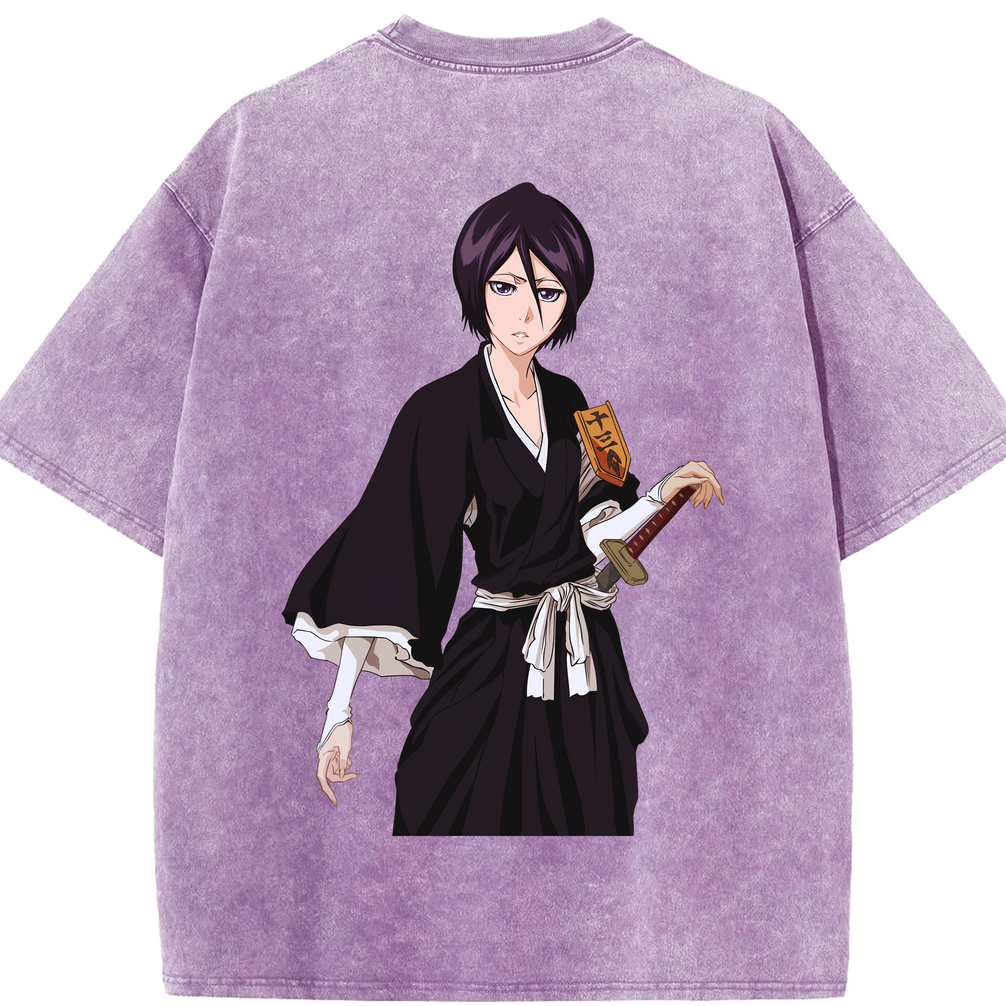 （画像用） ブリーチ 朽木ルキア BLEACH Kuchiki Rukia 綿100% ヴィンテージ風 半袖Tシャツ（背面プリント）