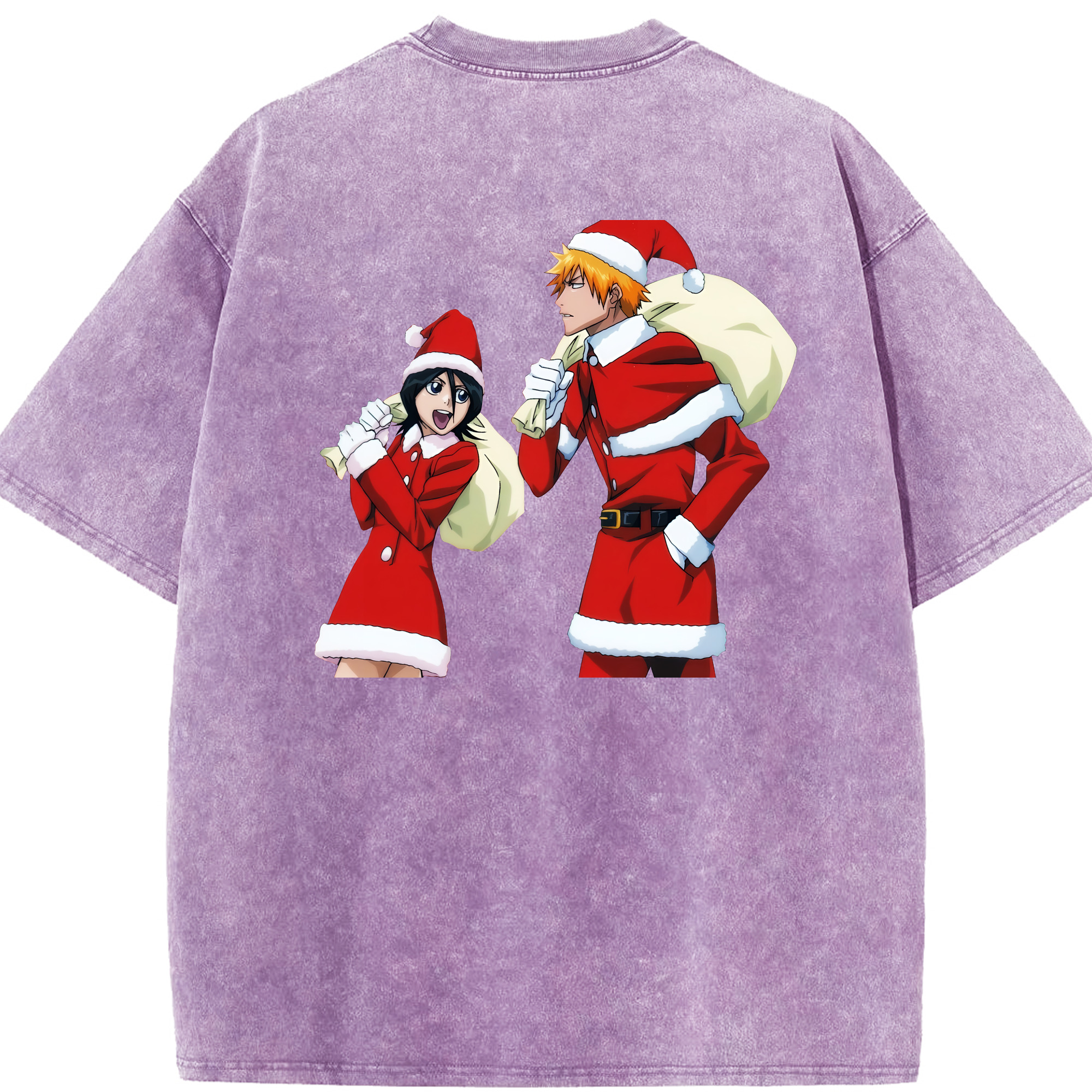 （画像用） ブリーチ 朽木ルキア BLEACH Kuchiki Rukia 綿100% ヴィンテージ風 半袖Tシャツ（背面プリント）