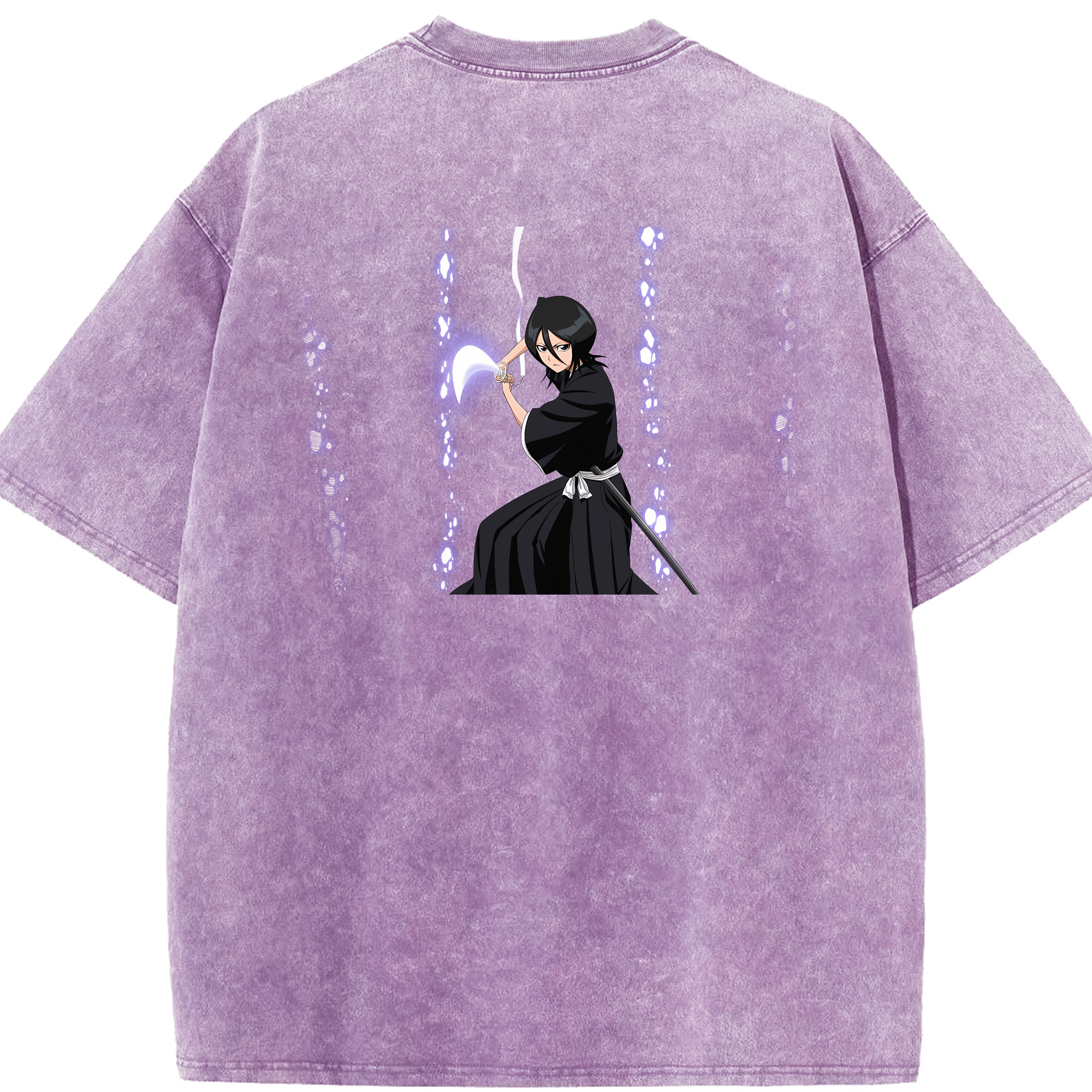 （画像用） ブリーチ 朽木ルキア BLEACH Kuchiki Rukia 綿100% ヴィンテージ風 半袖Tシャツ（背面プリント）