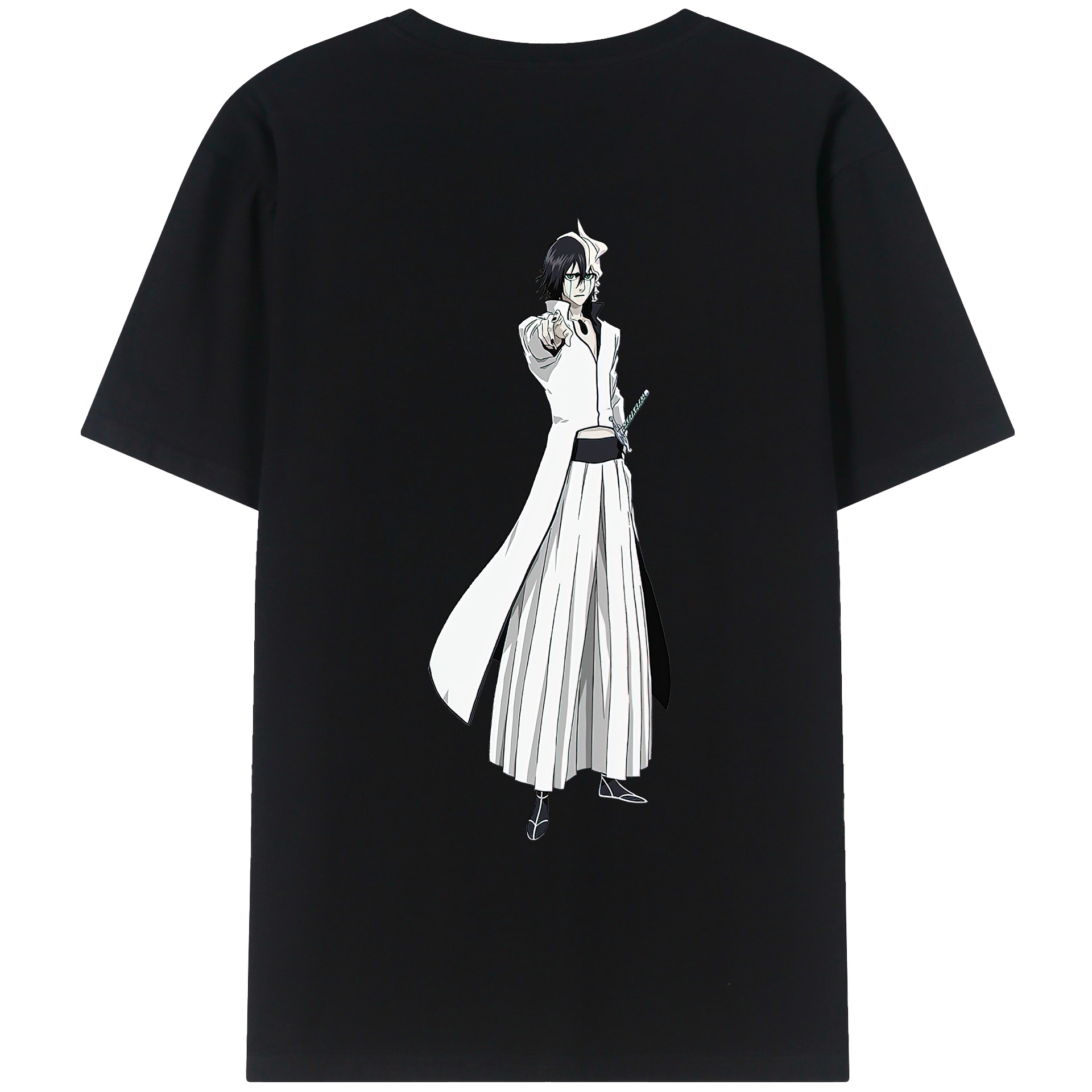 （画像用） ブリーチ ウルキオラ·シファー BLEACH Ulquiorra cifer 綿100％ メンズ半袖Tシャツ（バックプリント） 通気性