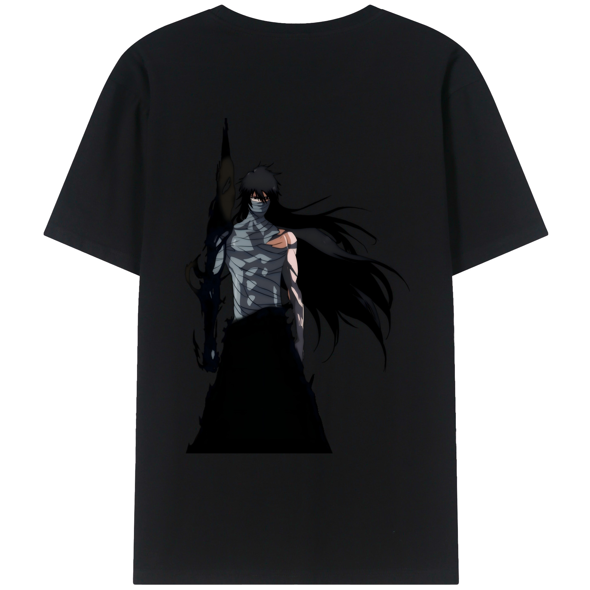 （画像用） ブリーチ 黒崎一護（くろさき いちご）BLEACH Kurosaki Ichigo 綿100％ メンズ半袖Tシャツ（バックプリント） 通気性