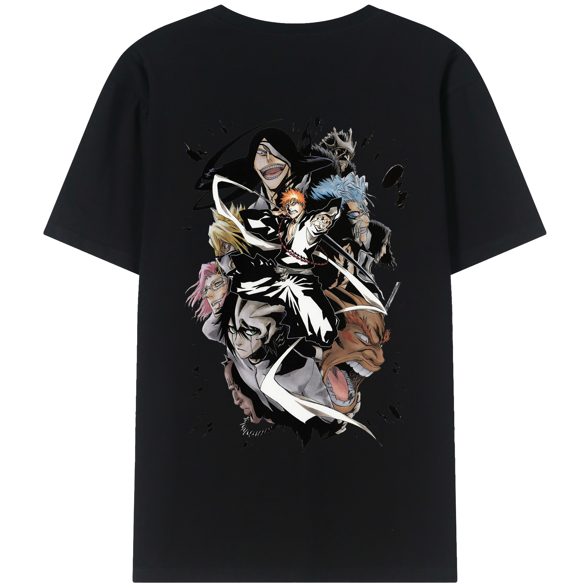 （画像用） ブリーチ 黒崎一護（くろさき いちご）BLEACH Kurosaki Ichigo 綿100％ メンズ半袖Tシャツ（バックプリント） 通気性