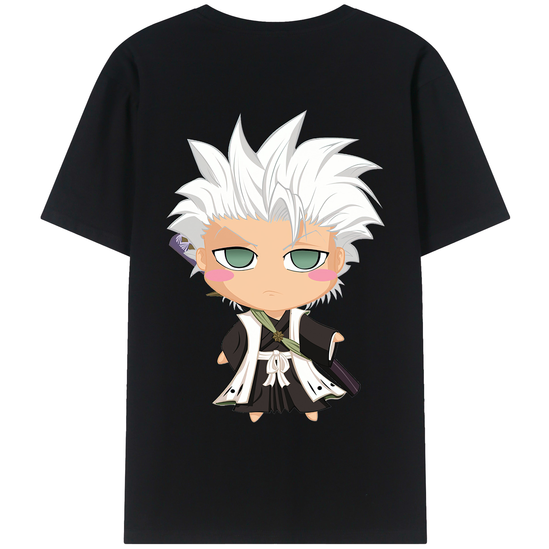 （画像用） ブリーチ 日番谷冬獅郎（ひつがや とうしろう） BLEACH Hitsugaya Toushirou 綿100％ メンズ半袖Tシャツ（バックプリント） 通気性