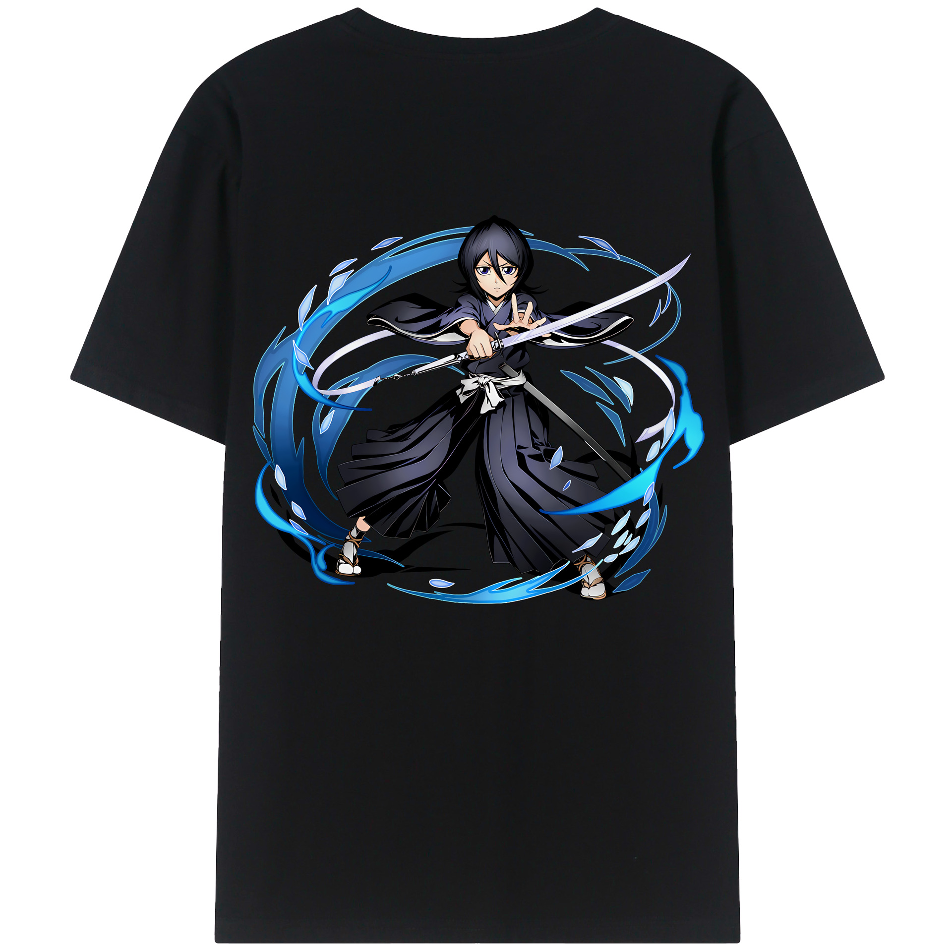 （画像用） ブリーチ 朽木ルキア BLEACH Kuchiki Rukia 綿100％ メンズ半袖Tシャツ（バックプリント） 通気性