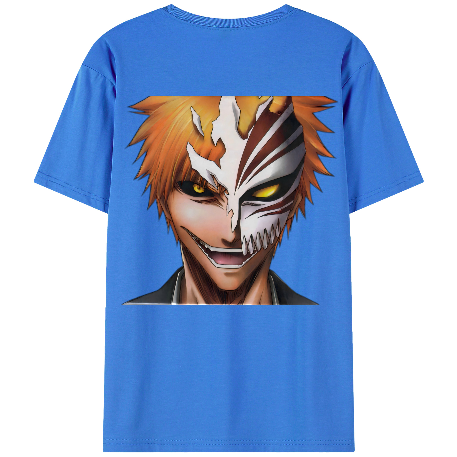 （画像用） ブリーチ 黒崎一護（くろさき いちご）BLEACH Kurosaki Ichigo 綿100％ メンズ半袖Tシャツ（バックプリント） 通気性