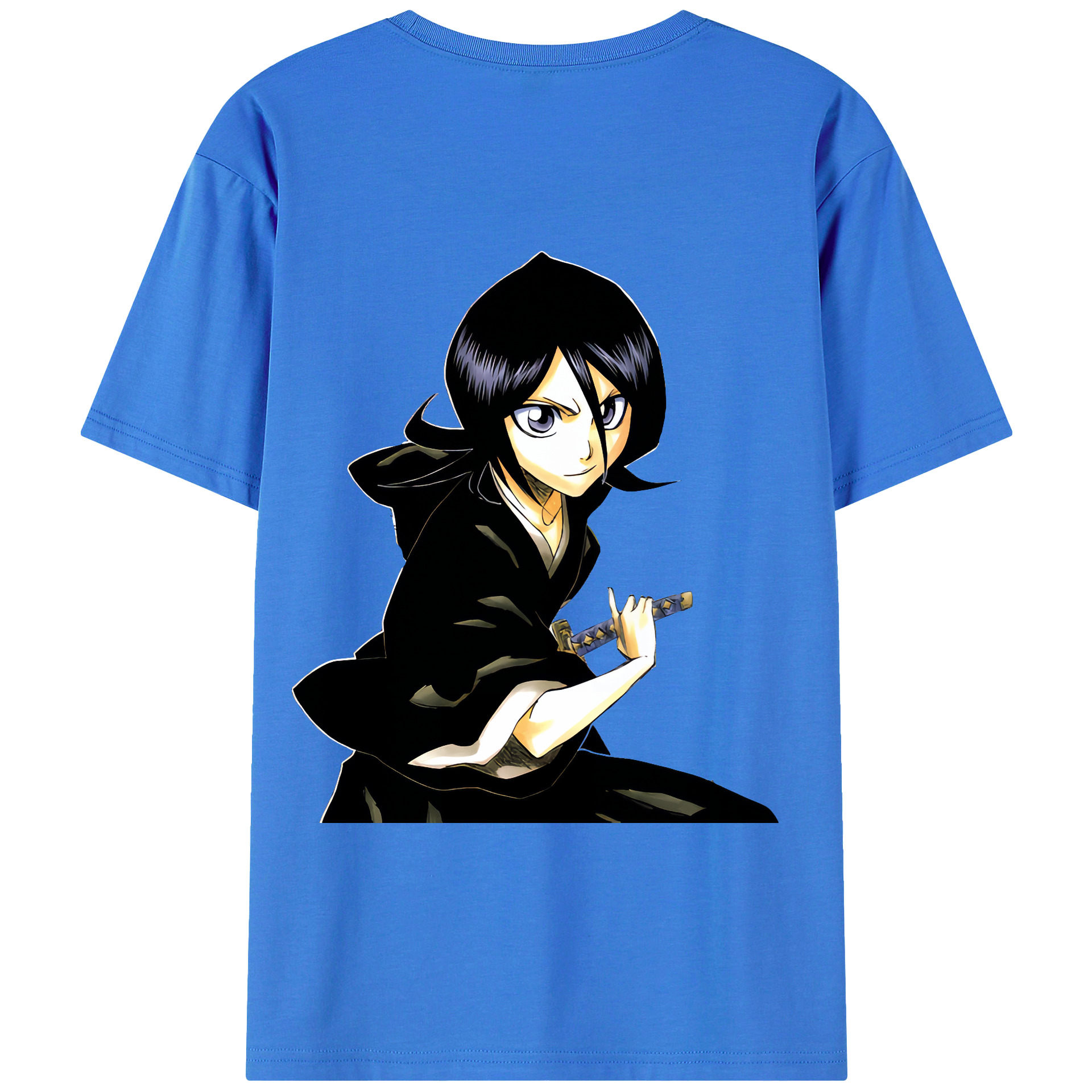 （画像用） ブリーチ 朽木ルキア BLEACH Kuchiki Rukia 綿100％ メンズ半袖Tシャツ（バックプリント） 通気性