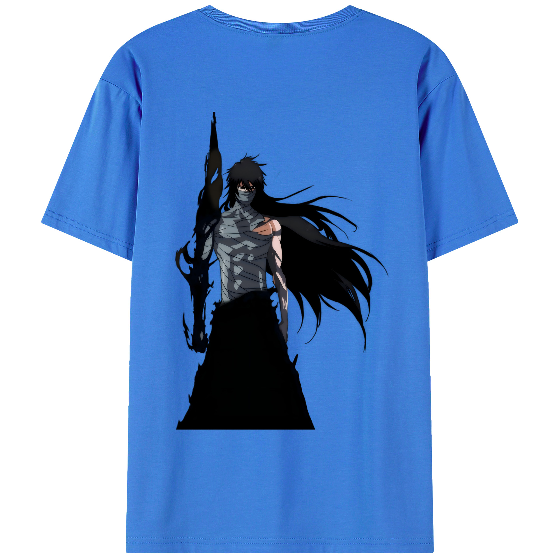 （画像用） ブリーチ 黒崎一護（くろさき いちご）BLEACH Kurosaki Ichigo 綿100％ メンズ半袖Tシャツ（バックプリント） 通気性