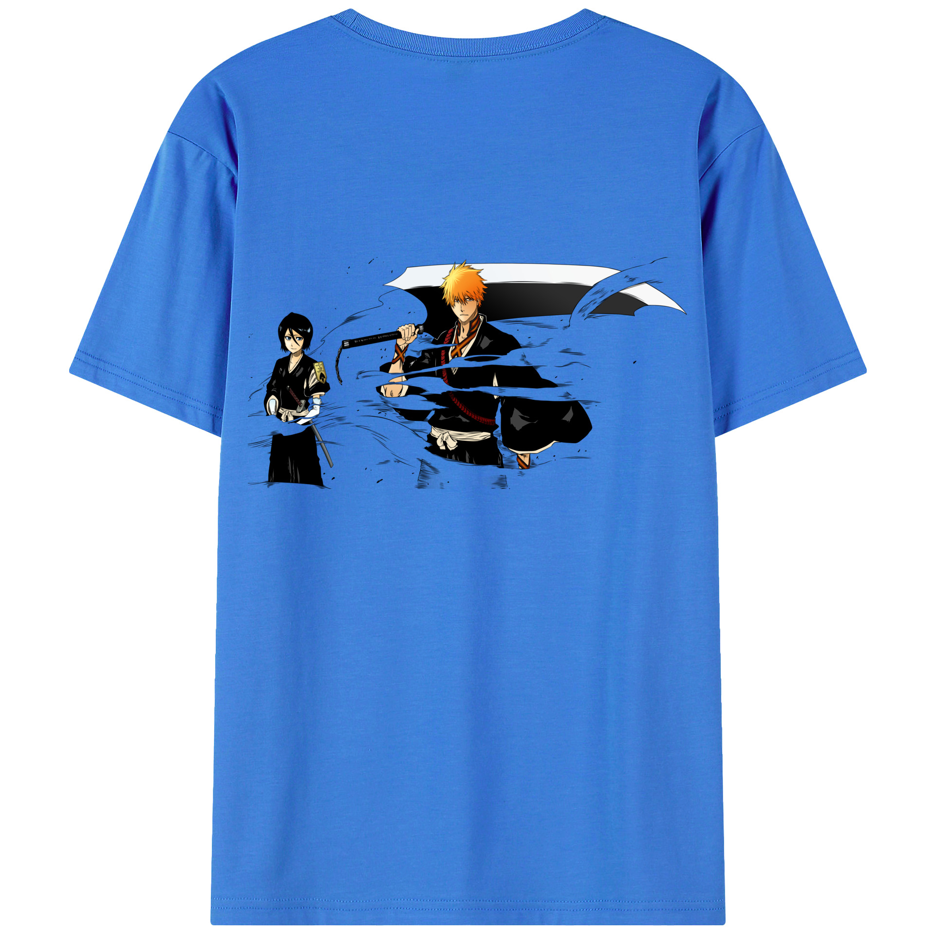 （画像用） ブリーチ 黒崎一護（くろさき いちご）BLEACH Kurosaki Ichigo 綿100％ メンズ半袖Tシャツ（バックプリント） 通気性