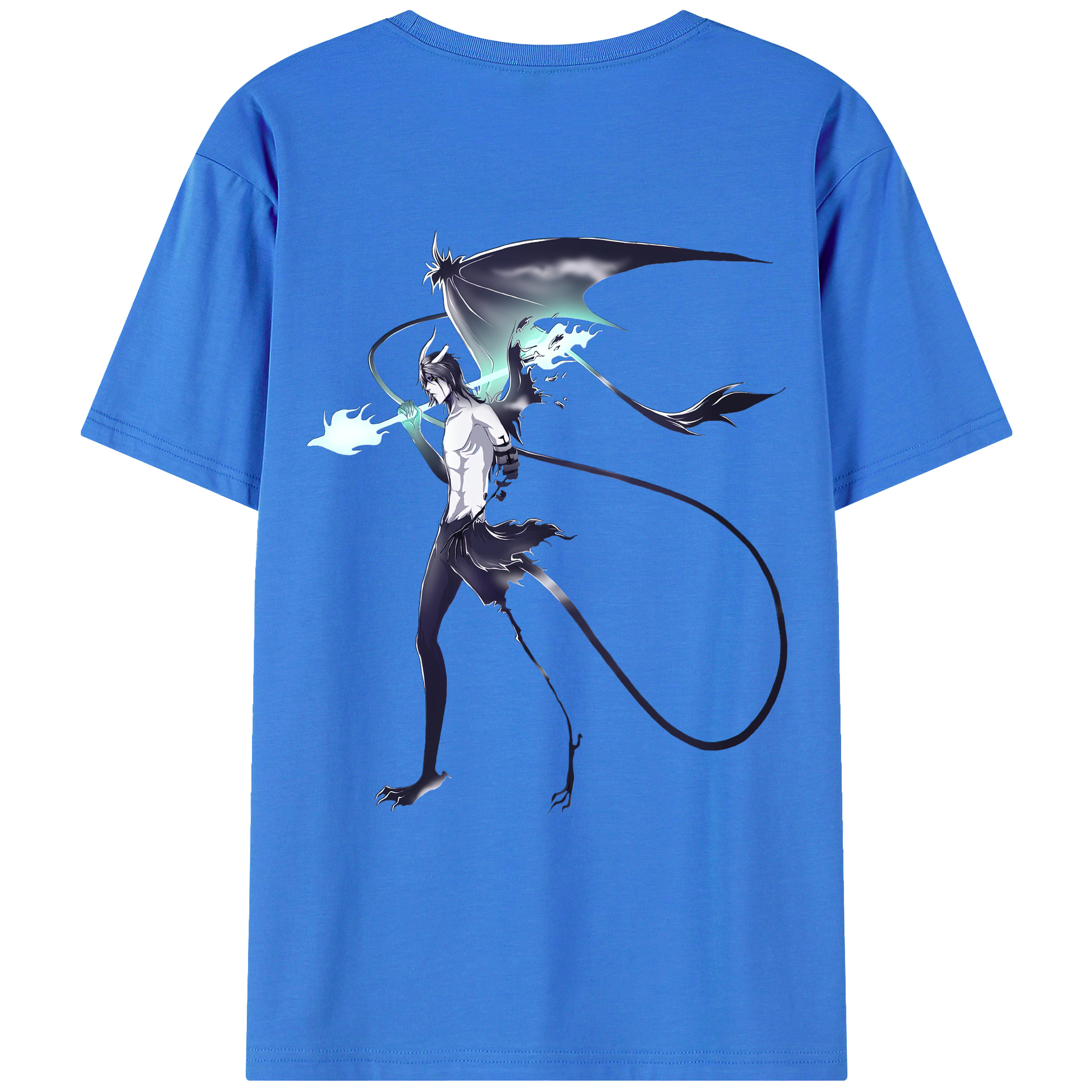 （画像用） ブリーチ ウルキオラ·シファー BLEACH Ulquiorra cifer 綿100％ メンズ半袖Tシャツ（バックプリント） 通気性