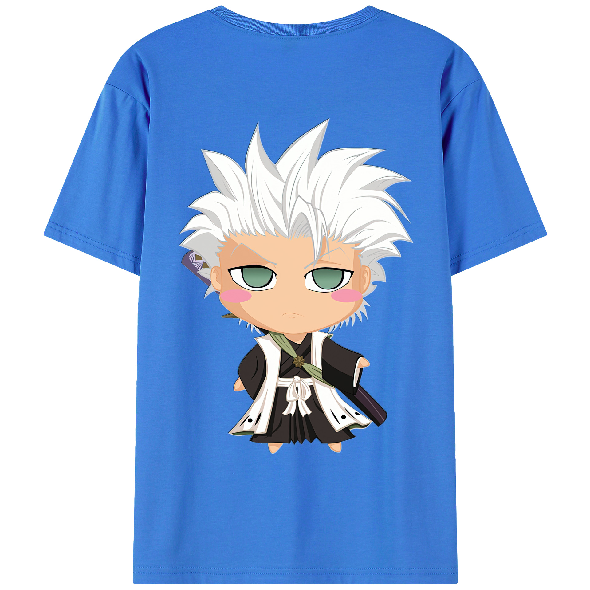 （画像用） ブリーチ 日番谷冬獅郎（ひつがや とうしろう） BLEACH Hitsugaya Toushirou 綿100％ メンズ半袖Tシャツ（バックプリント） 通気性