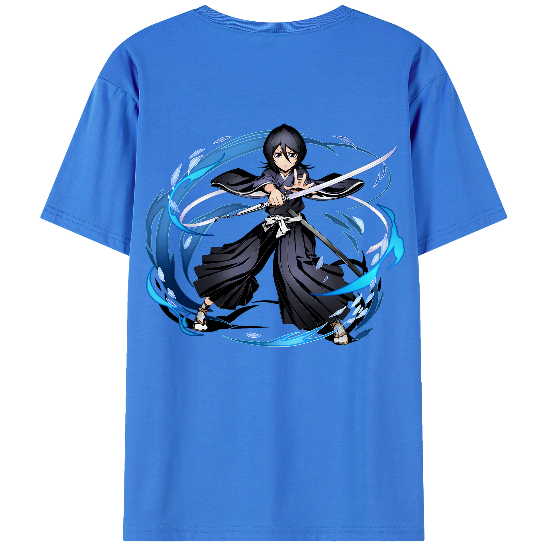 （画像用） ブリーチ 朽木ルキア BLEACH Kuchiki Rukia 綿100％ メンズ半袖Tシャツ（バックプリント） 通気性
