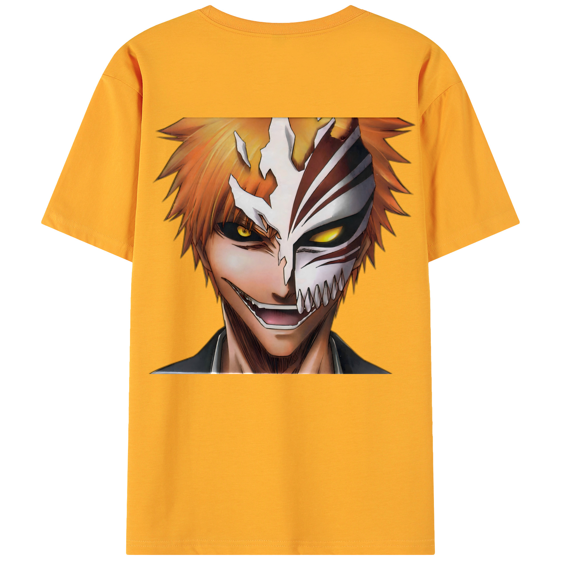 （画像用） ブリーチ 黒崎一護（くろさき いちご）BLEACH Kurosaki Ichigo 綿100％ メンズ半袖Tシャツ（バックプリント） 通気性