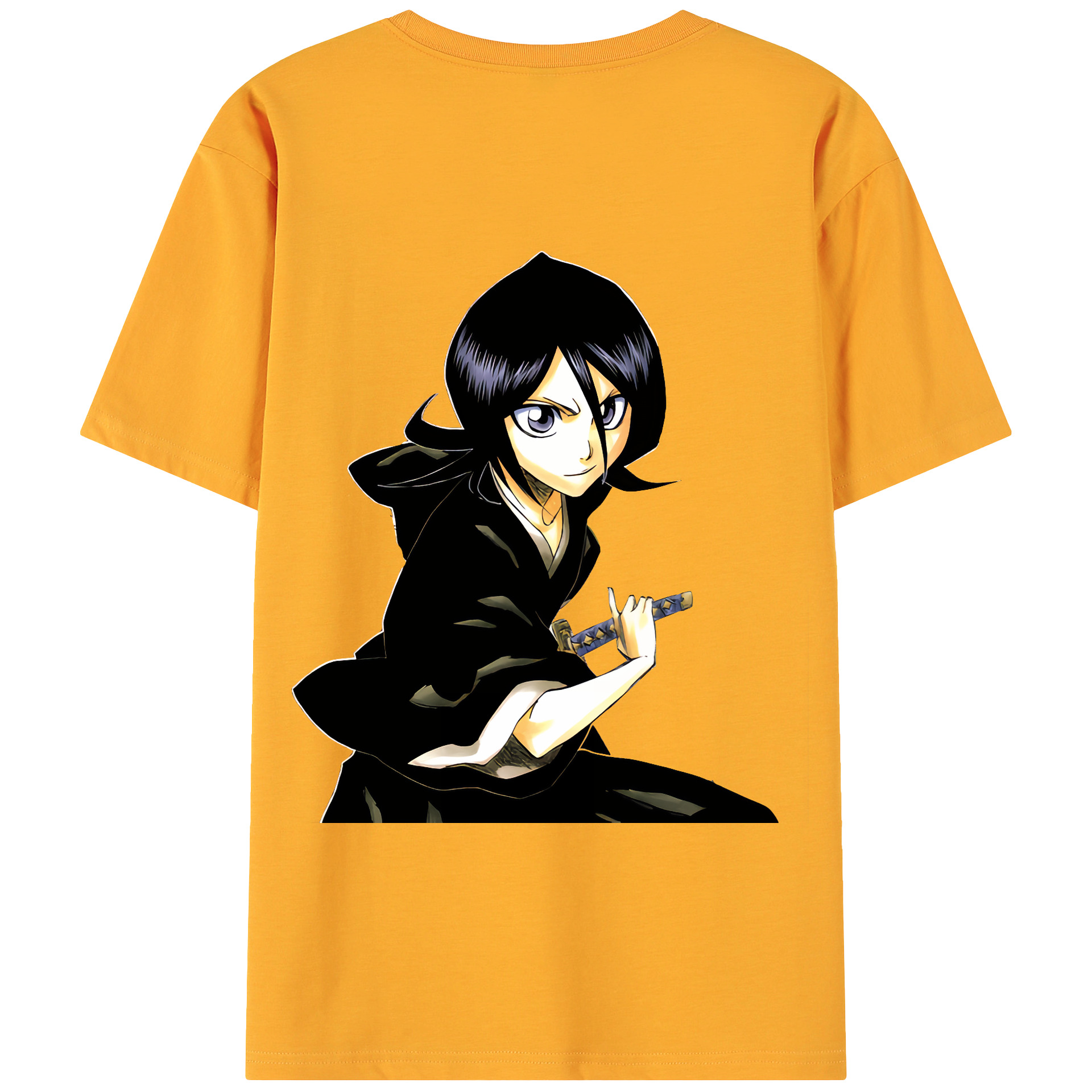 （画像用） ブリーチ 朽木ルキア BLEACH Kuchiki Rukia 綿100％ メンズ半袖Tシャツ（バックプリント） 通気性
