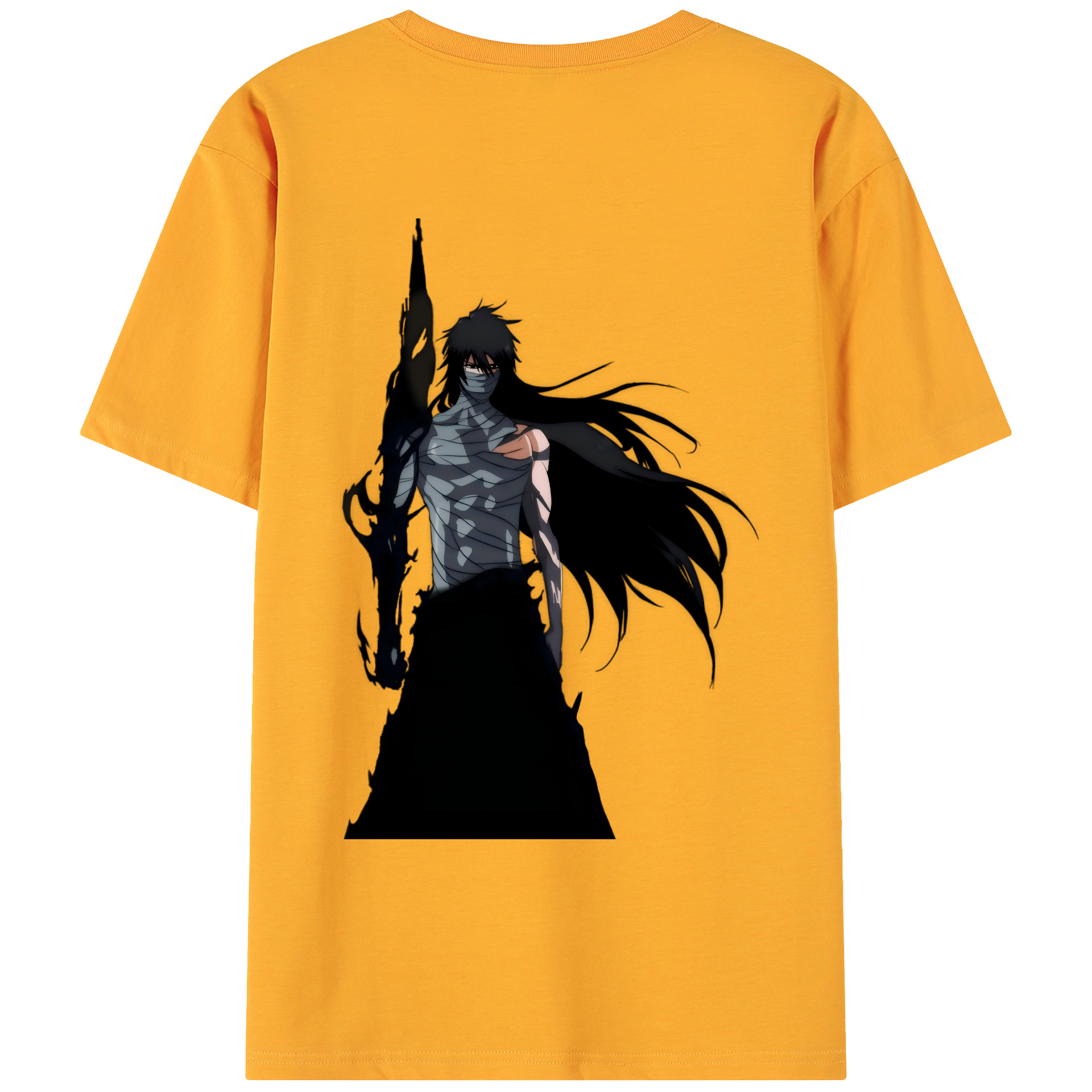 （画像用） ブリーチ 黒崎一護（くろさき いちご）BLEACH Kurosaki Ichigo 綿100％ メンズ半袖Tシャツ（バックプリント） 通気性