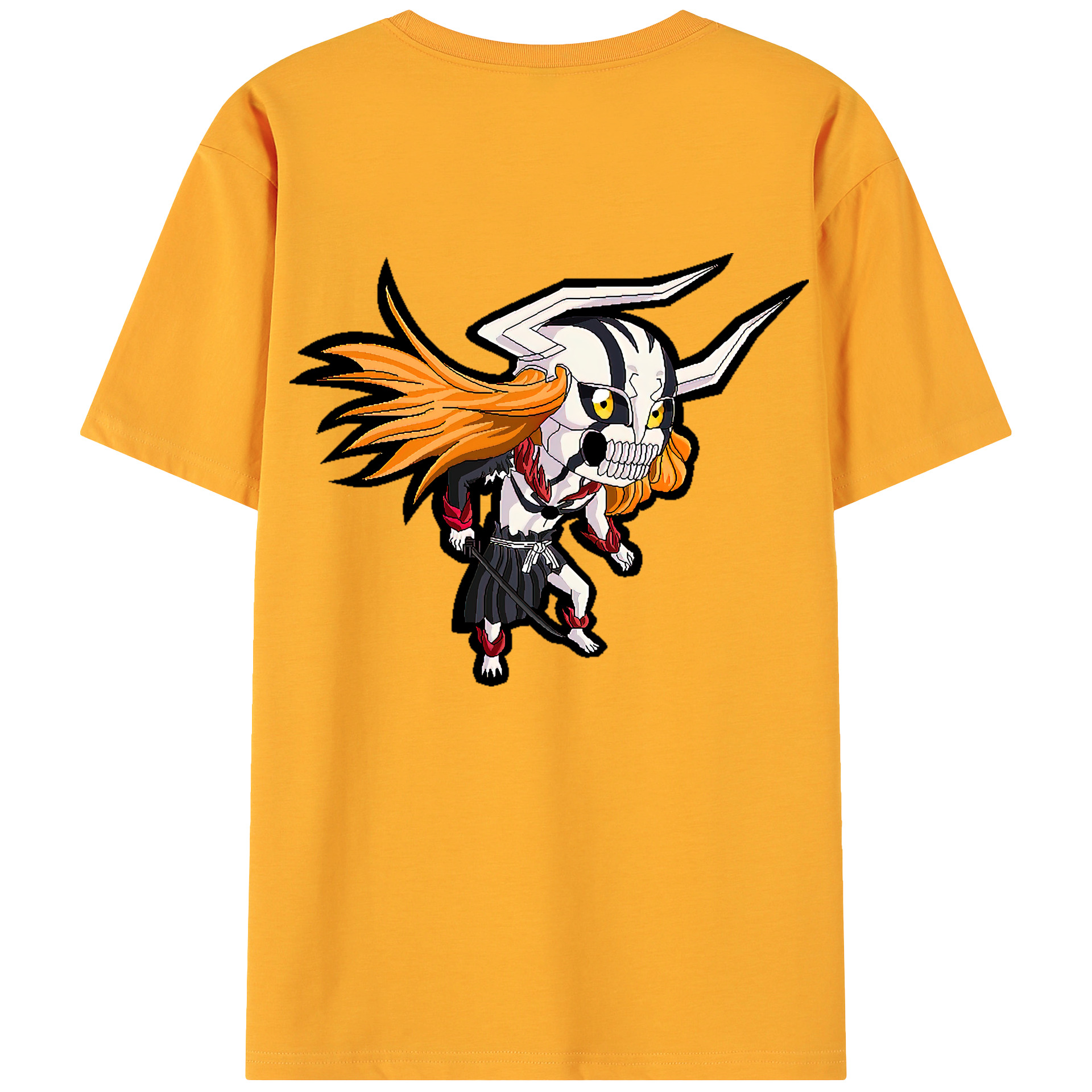 （画像用） ブリーチ 黒崎一護（くろさき いちご）BLEACH Kurosaki Ichigo 綿100％ メンズ半袖Tシャツ（バックプリント） 通気性