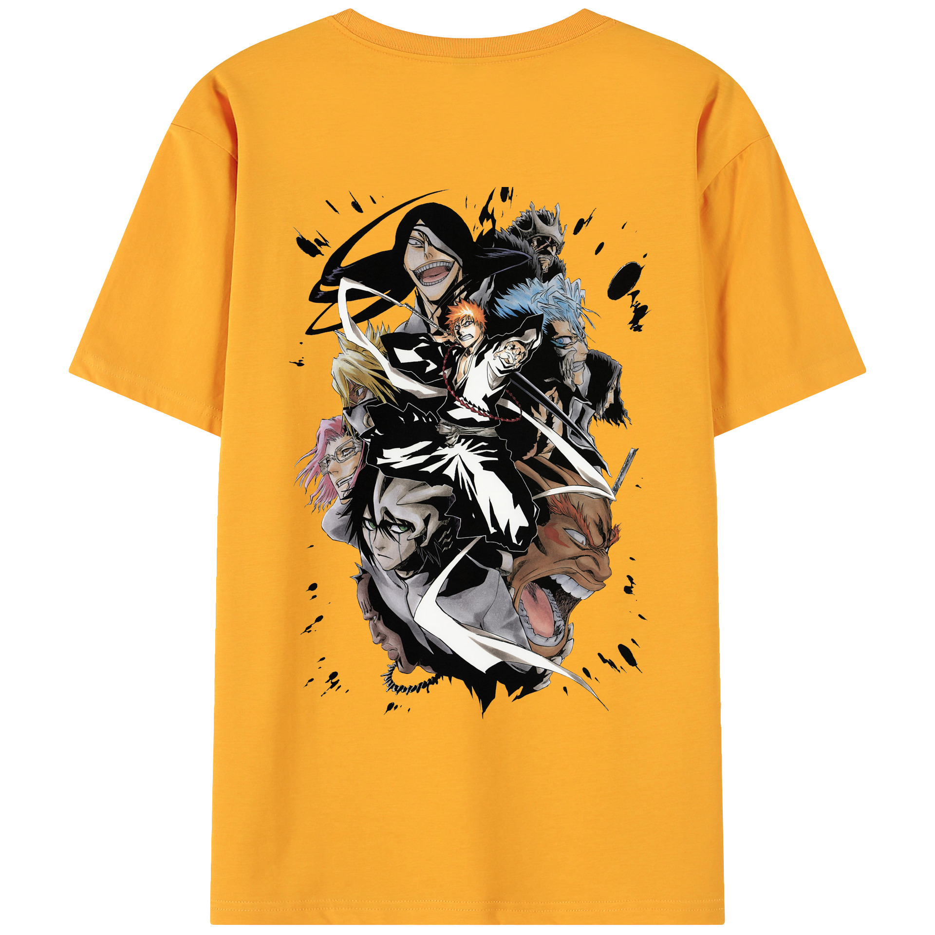 （画像用） ブリーチ 黒崎一護（くろさき いちご）BLEACH Kurosaki Ichigo 綿100％ メンズ半袖Tシャツ（バックプリント） 通気性