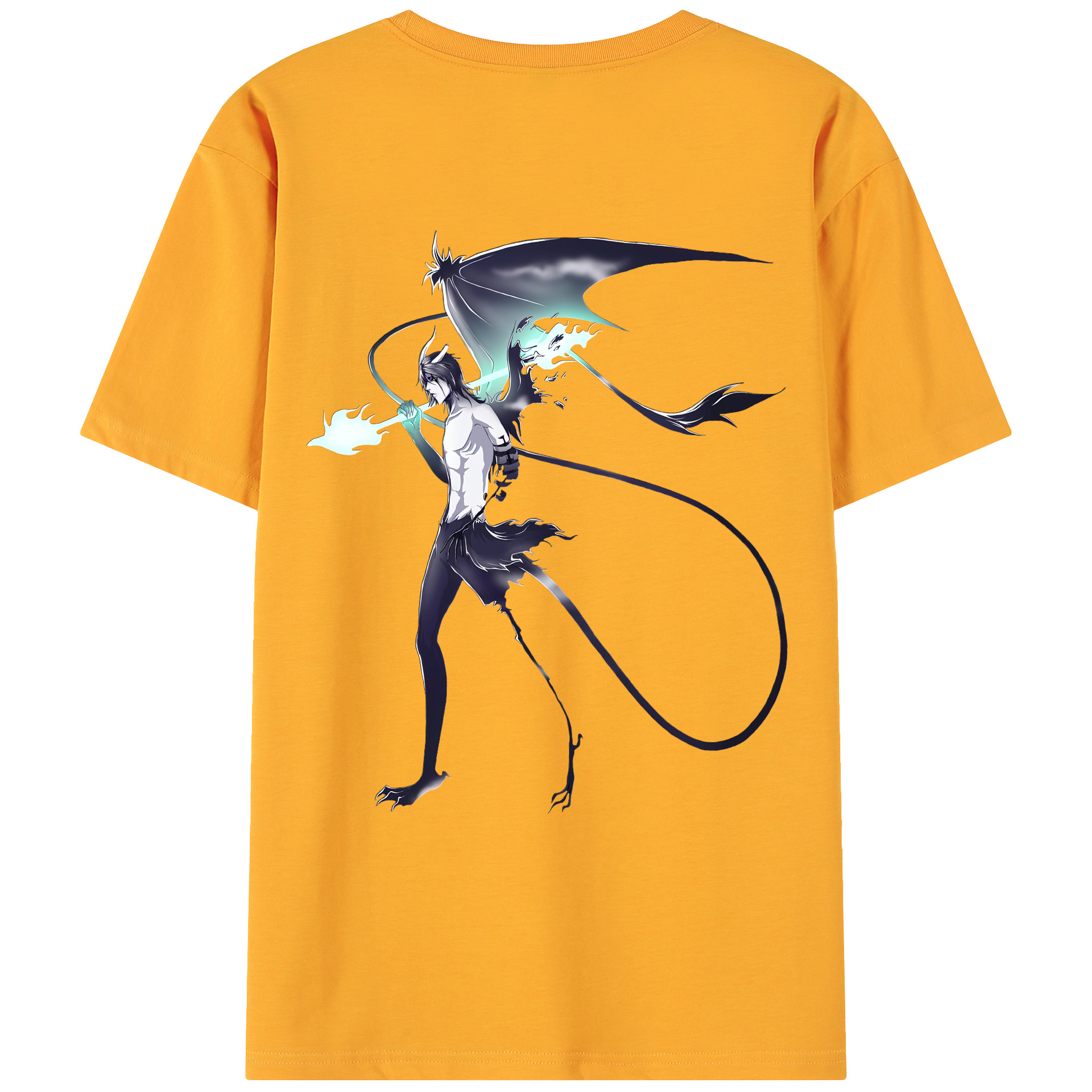 （画像用） ブリーチ ウルキオラ·シファー BLEACH Ulquiorra cifer 綿100％ メンズ半袖Tシャツ（バックプリント） 通気性