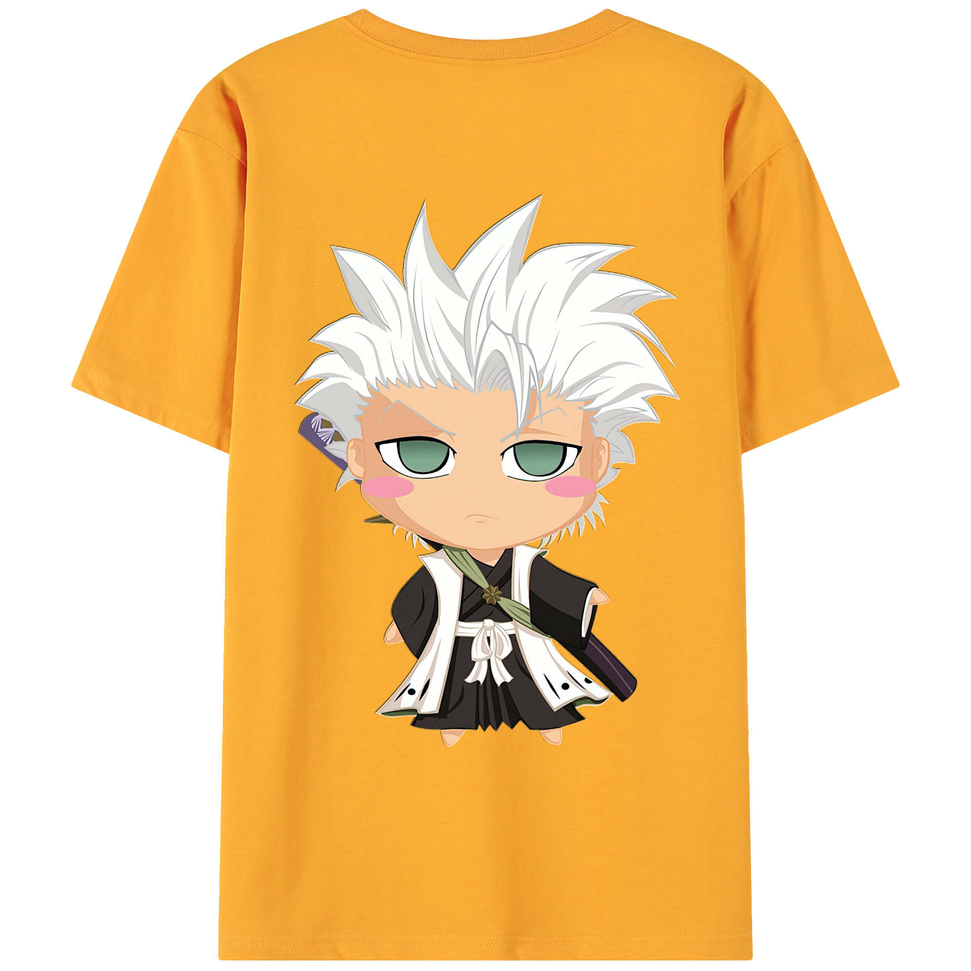 （画像用） ブリーチ 日番谷冬獅郎（ひつがや とうしろう） BLEACH Hitsugaya Toushirou 綿100％ メンズ半袖Tシャツ（バックプリント） 通気性
