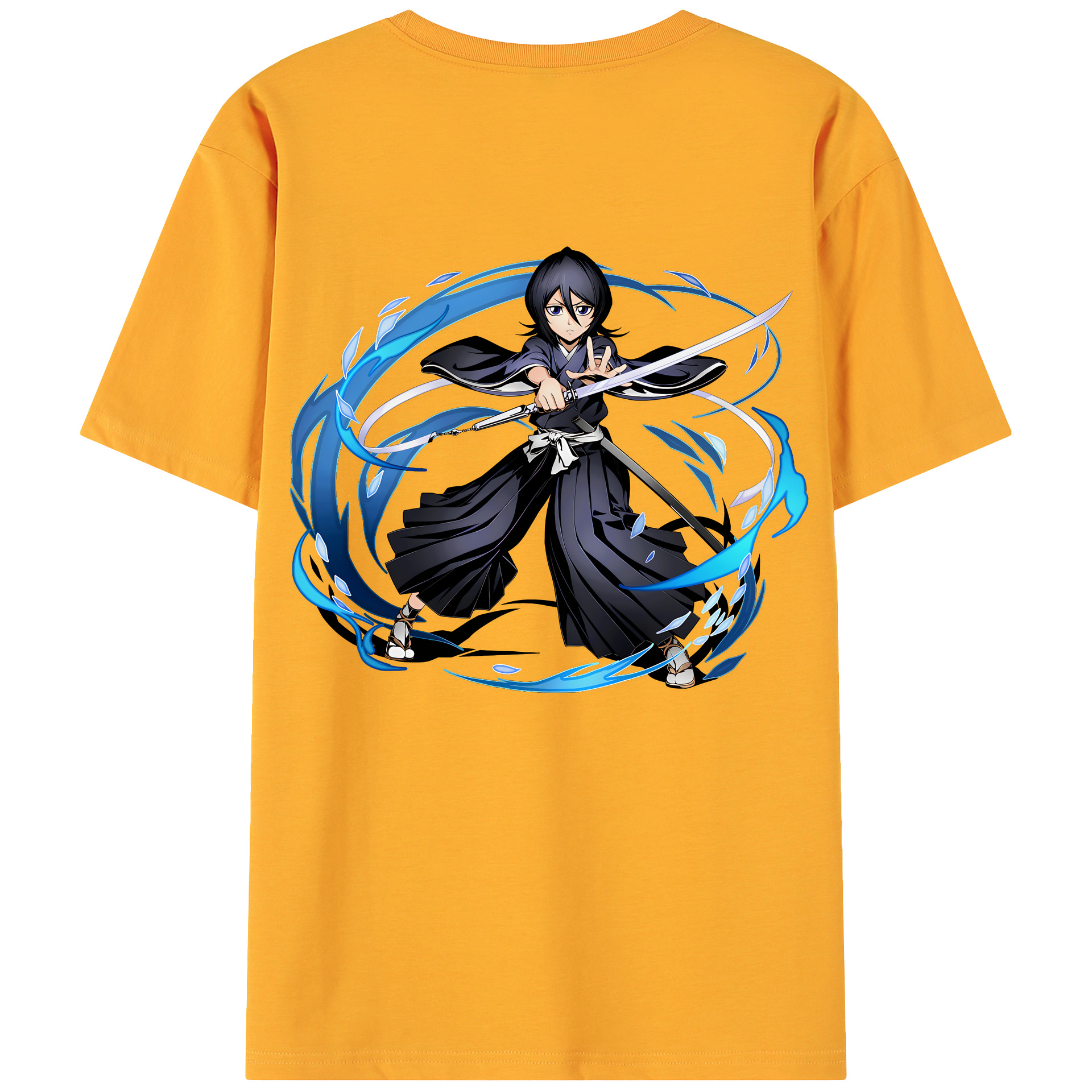 （画像用） ブリーチ 朽木ルキア BLEACH Kuchiki Rukia 綿100％ メンズ半袖Tシャツ（バックプリント） 通気性