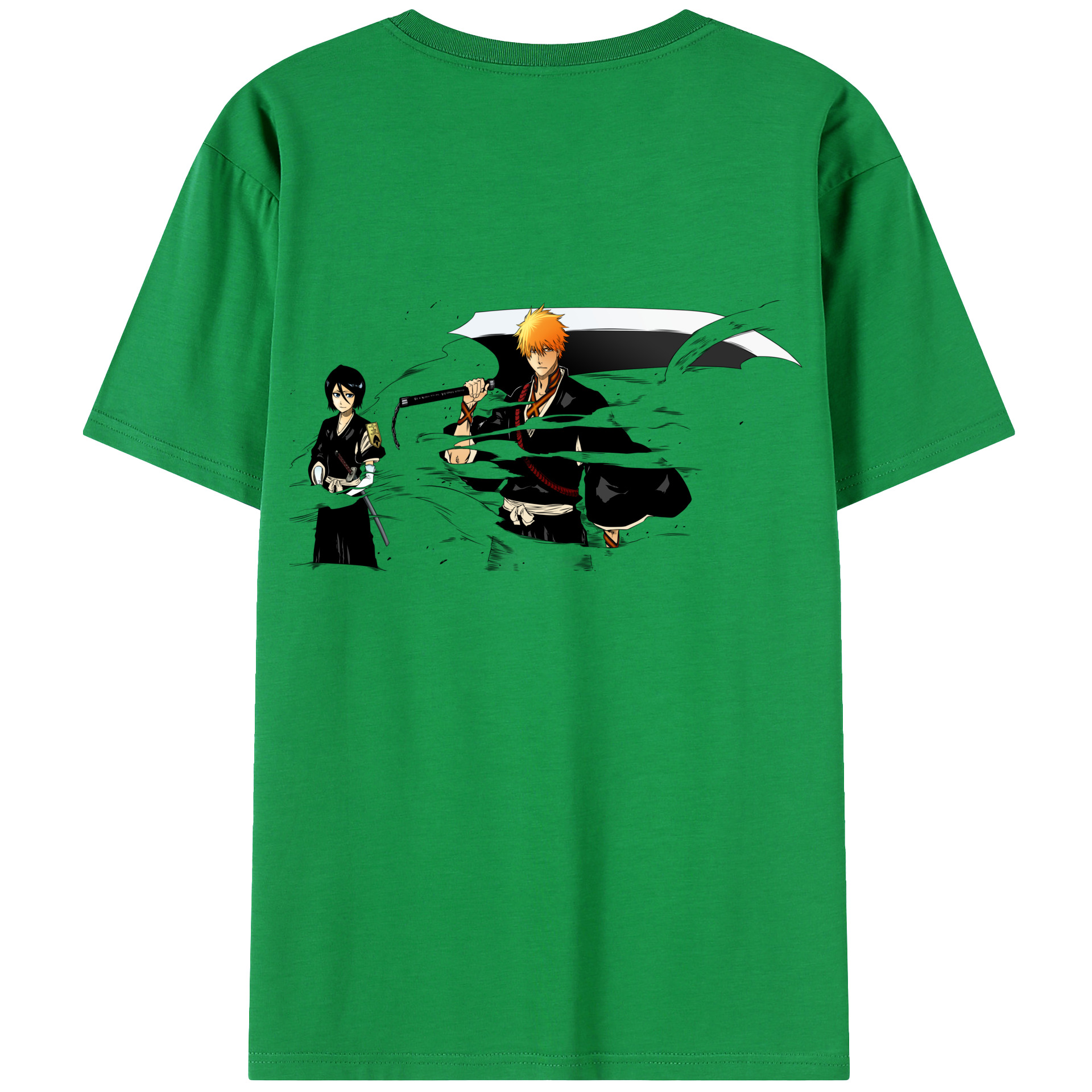 （画像用） ブリーチ 黒崎一護（くろさき いちご）BLEACH Kurosaki Ichigo 綿100％ メンズ半袖Tシャツ（バックプリント） 通気性