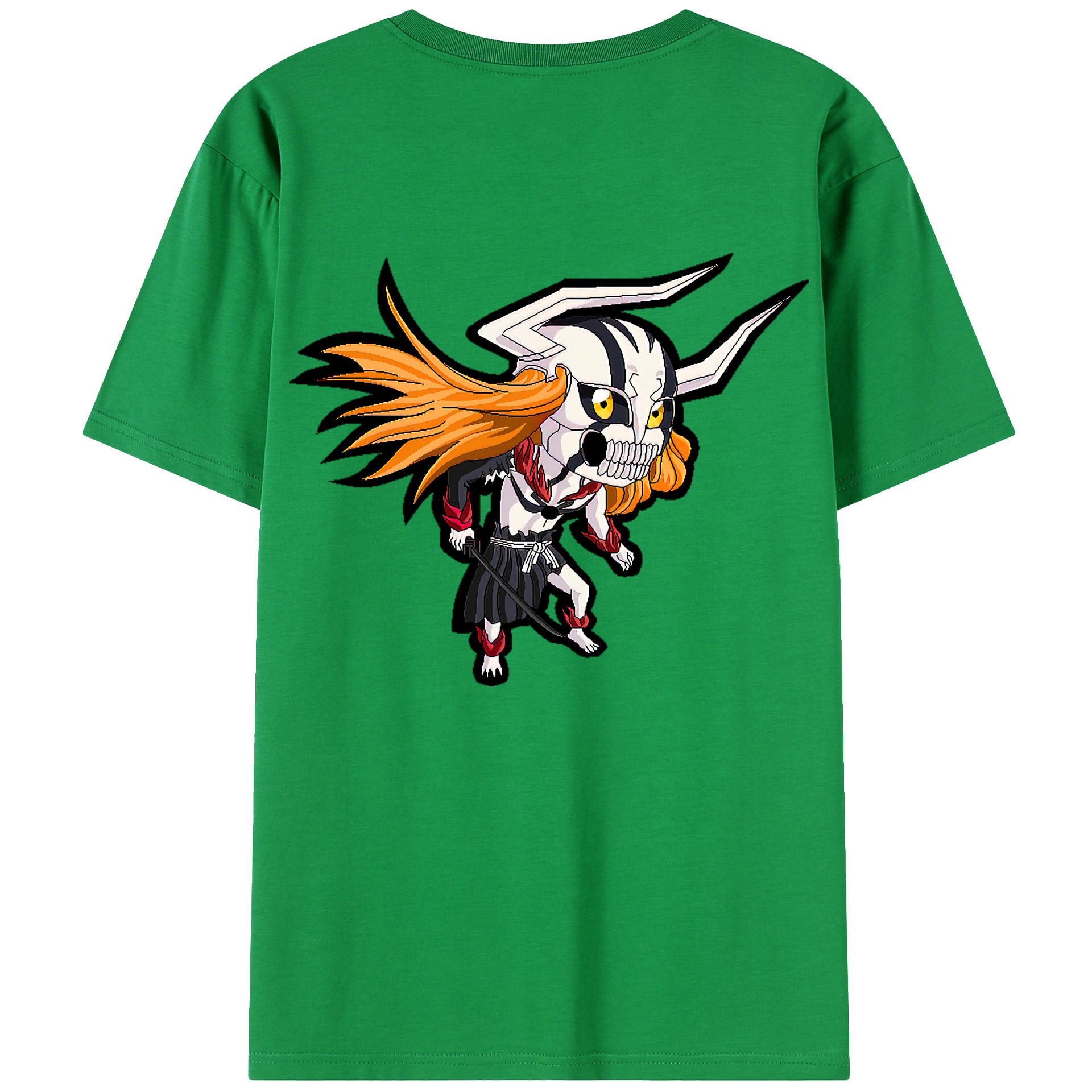 （画像用） ブリーチ 黒崎一護（くろさき いちご）BLEACH Kurosaki Ichigo 綿100％ メンズ半袖Tシャツ（バックプリント） 通気性