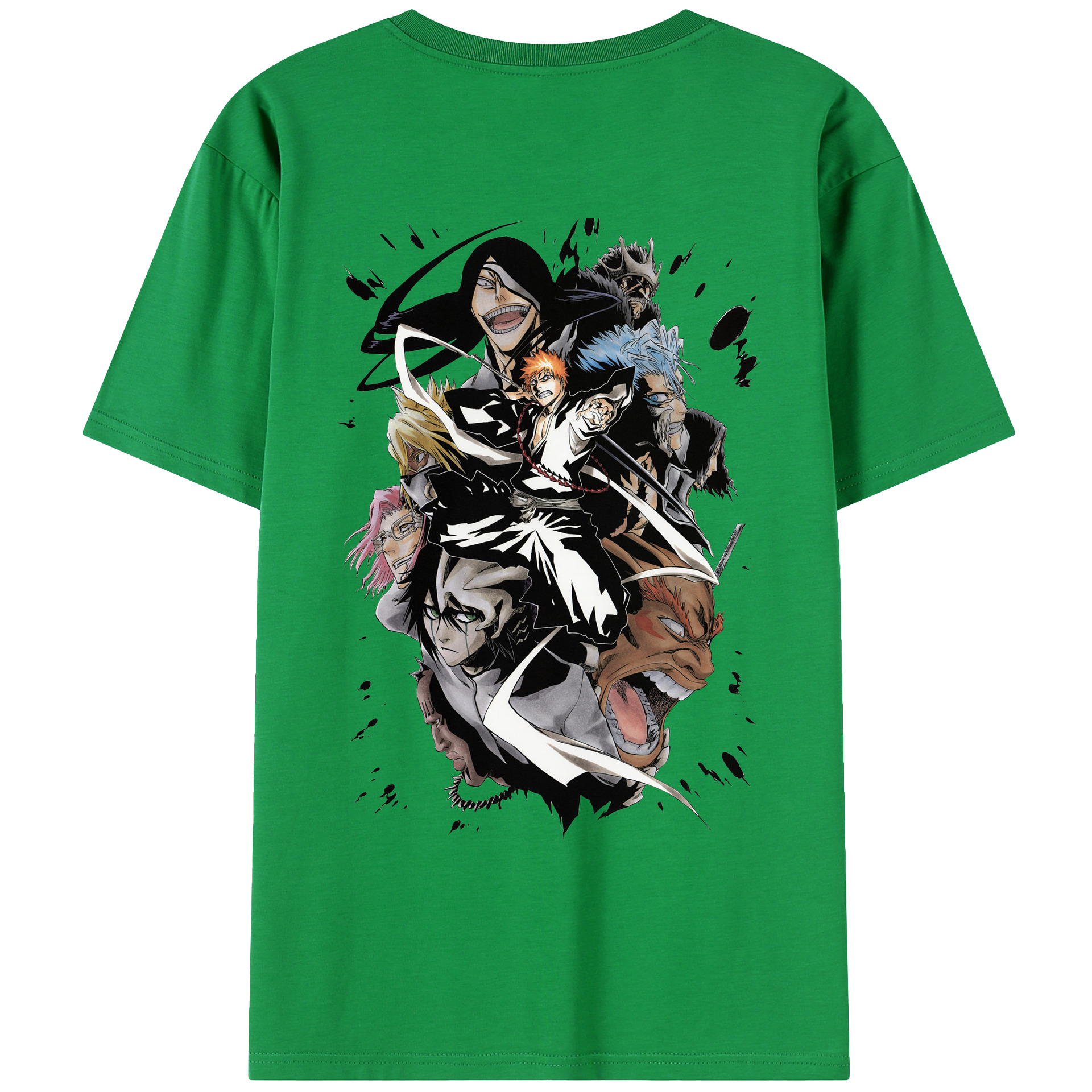 （画像用） ブリーチ 黒崎一護（くろさき いちご）BLEACH Kurosaki Ichigo 綿100％ メンズ半袖Tシャツ（バックプリント） 通気性
