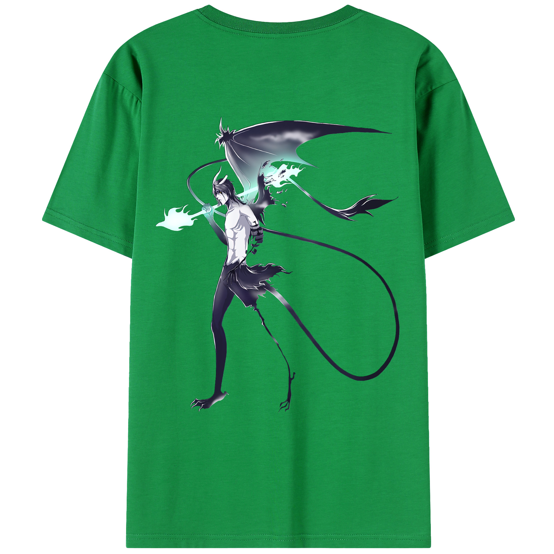 （画像用） ブリーチ ウルキオラ·シファー BLEACH Ulquiorra cifer 綿100％ メンズ半袖Tシャツ（バックプリント） 通気性