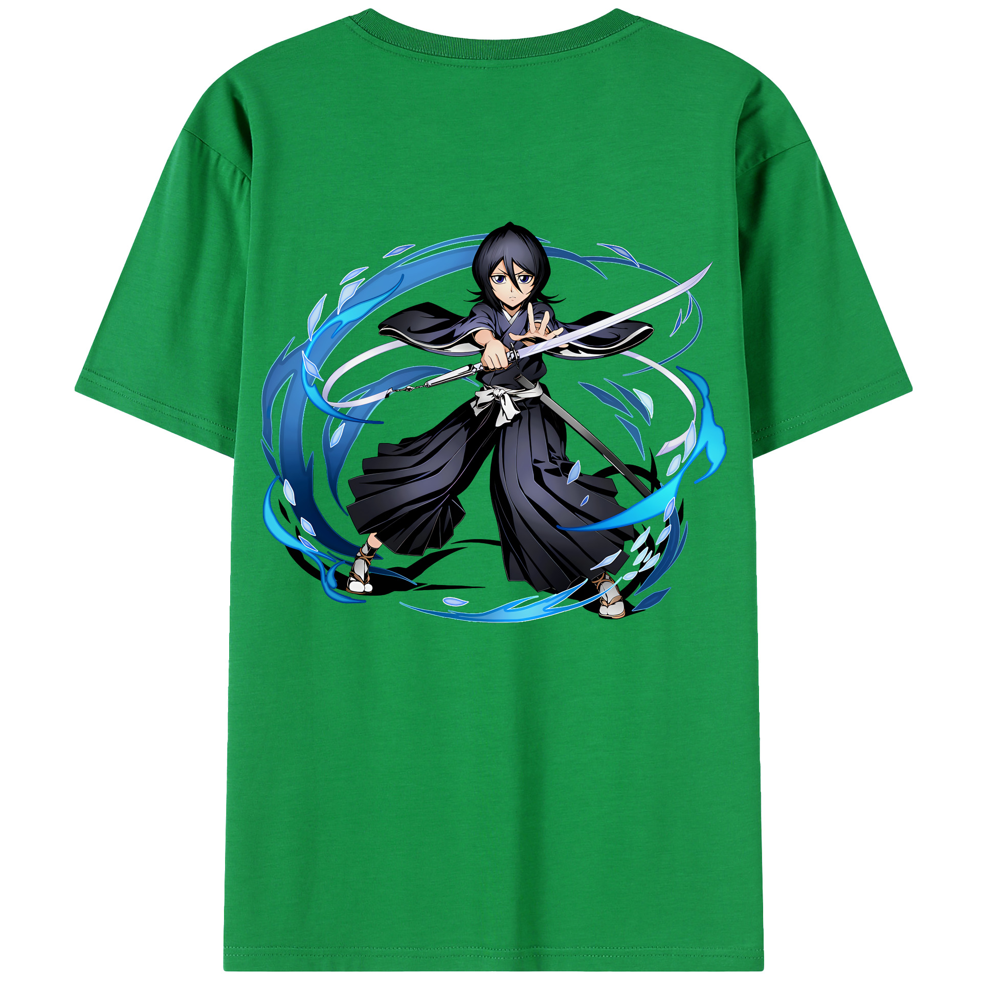（画像用） ブリーチ 朽木ルキア BLEACH Kuchiki Rukia 綿100％ メンズ半袖Tシャツ（バックプリント） 通気性