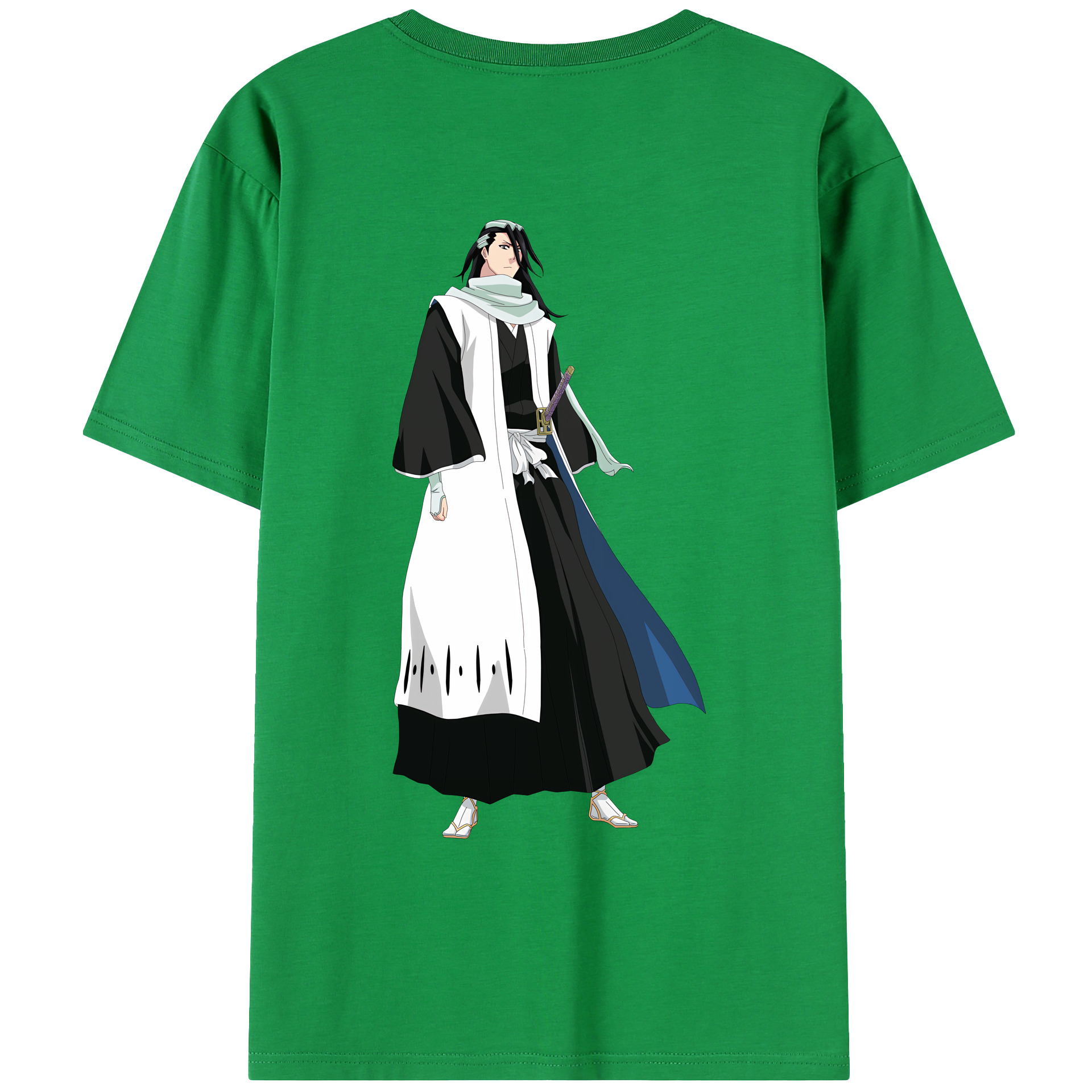 （画像用） ブリーチ くちき びゃくや BLEACH Kuchiki Byakuya 綿100％ メンズ半袖Tシャツ（バックプリント） 通気性