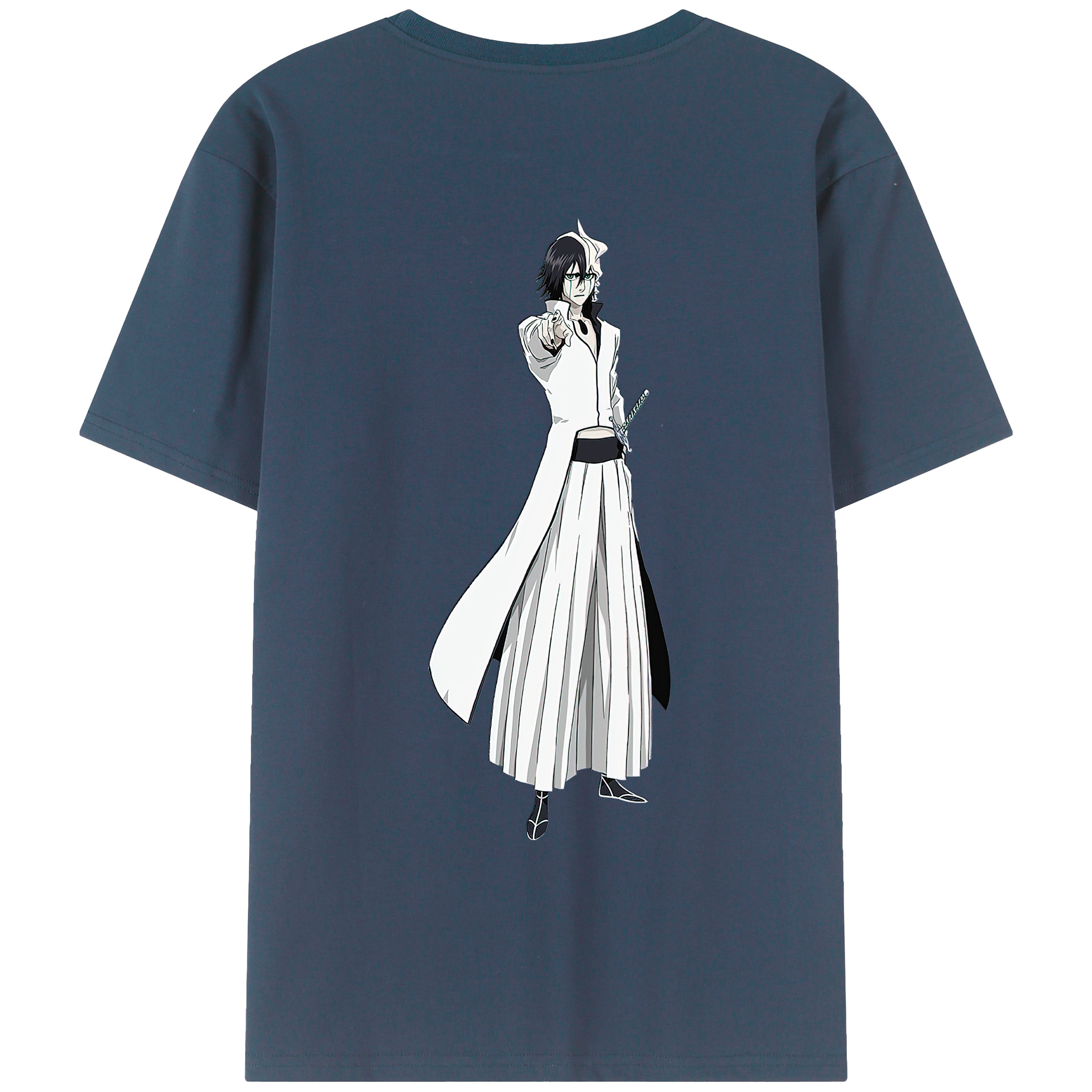 （画像用） ブリーチ ウルキオラ·シファー BLEACH Ulquiorra cifer 綿100％ メンズ半袖Tシャツ（バックプリント） 通気性
